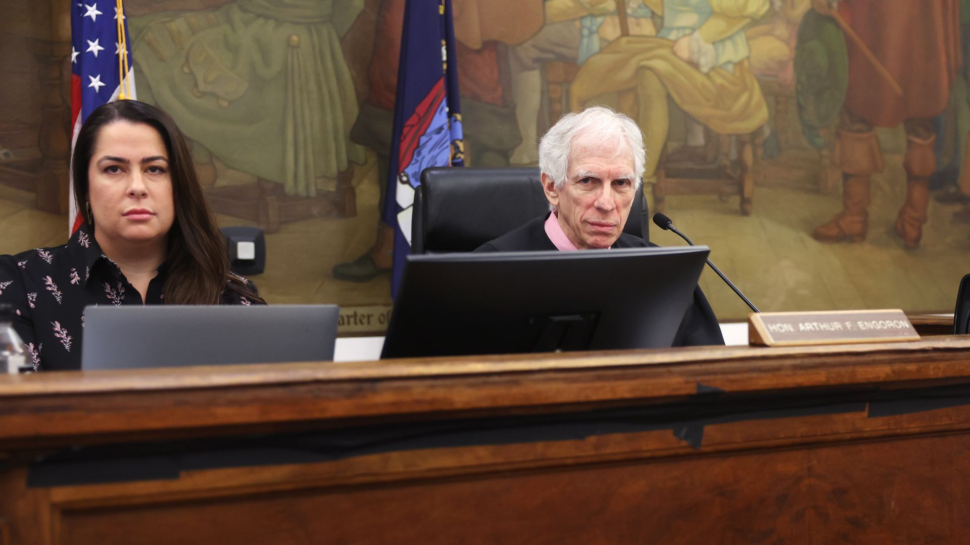 Justice Arthur Engoron presides over former President Donald Trump's civil fraud trial during his civil fraud trial at New York State Supreme Court on November 03, 2023 in New York City
