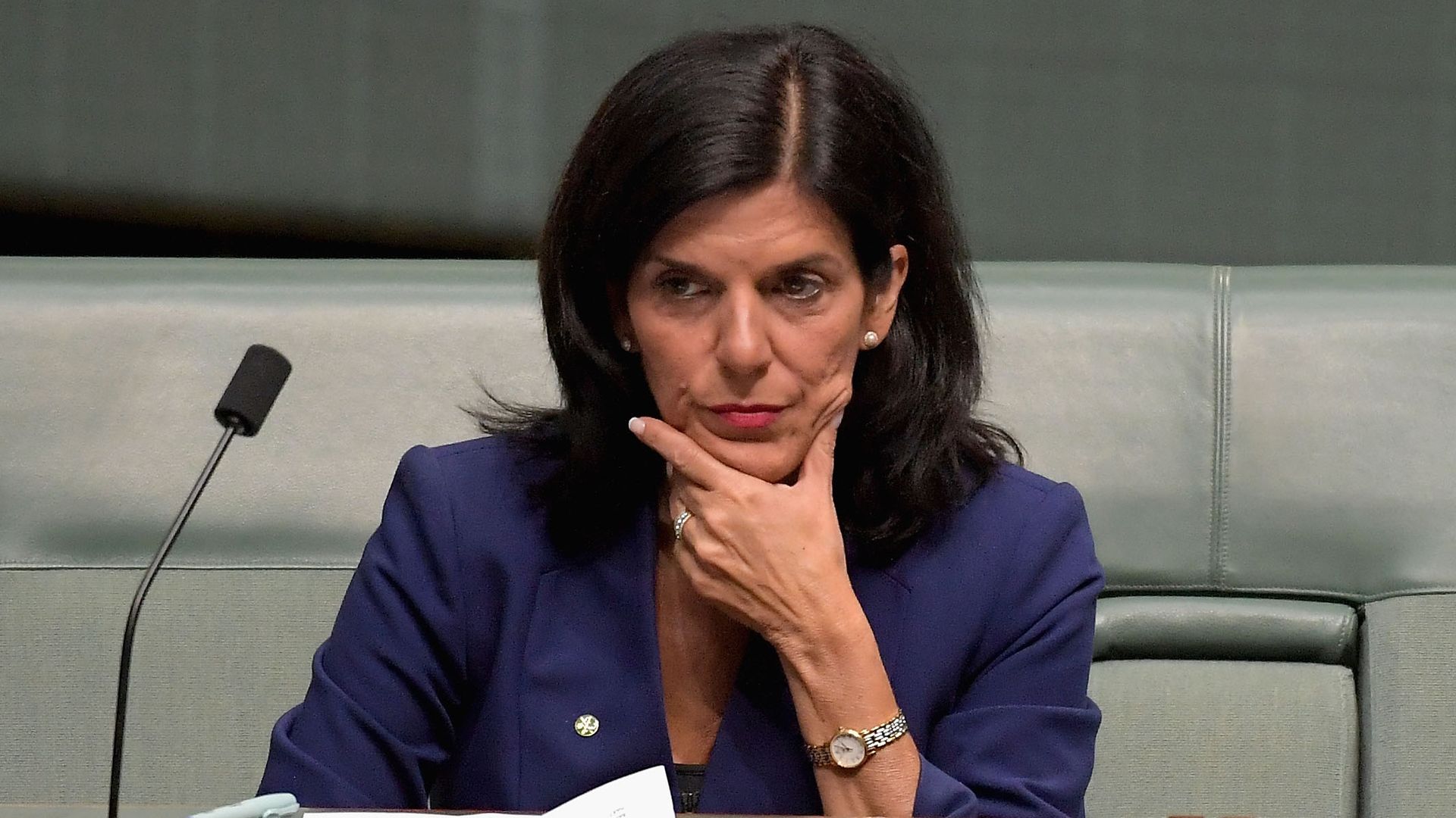 Julia Banks sits on the cross bench for the first time after resigning from the Liberal Party at Parliament House on November 27, 2018 in Canberra, Australia. 