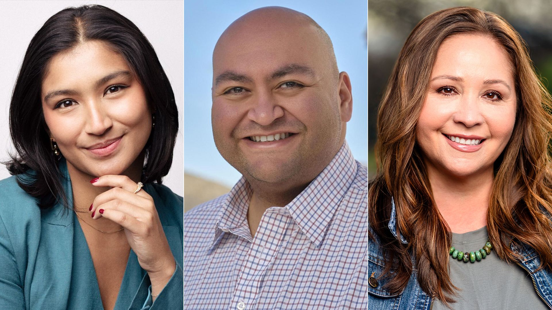 Side by side head shots, from left to right, of Deja Foxx, Daniel Hernandez and Adelita Grijalva.