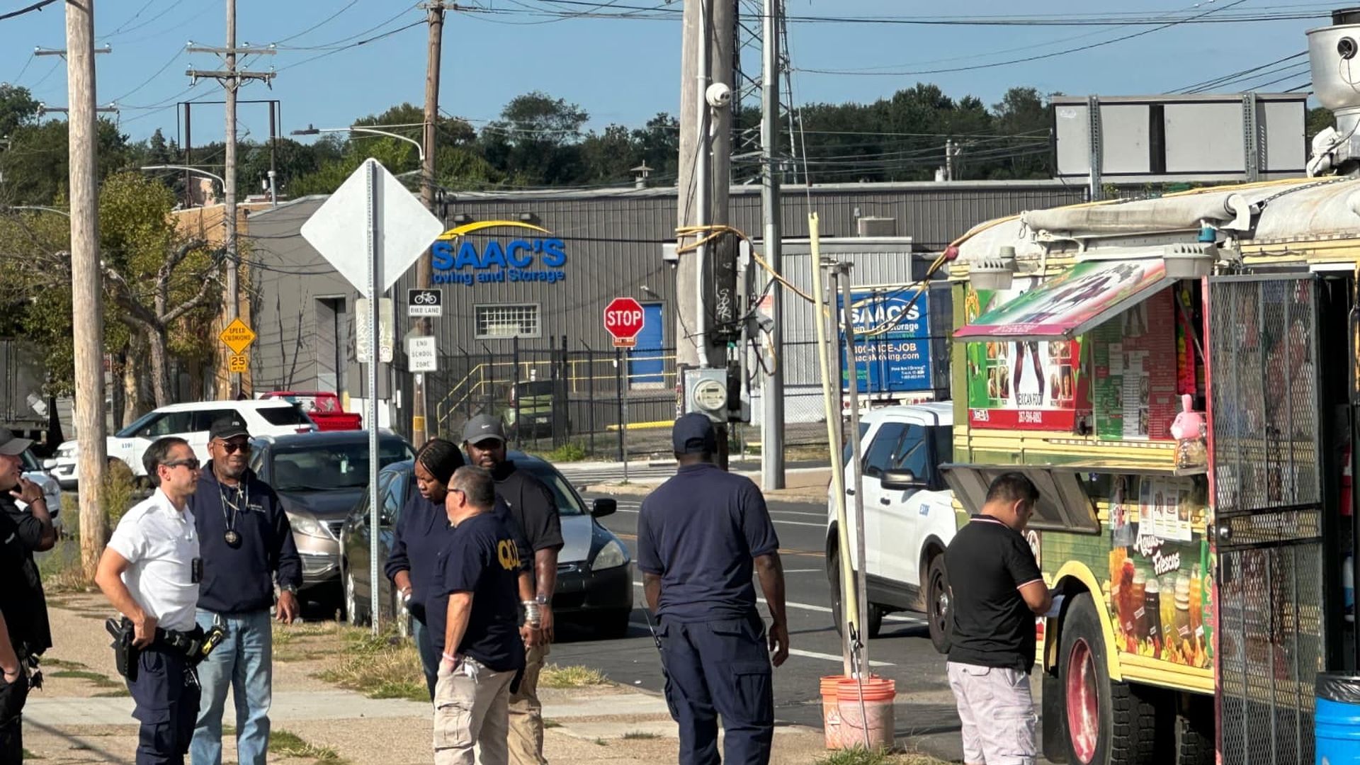 Philadelphia police and licensing officials during a Sept. 11 enforcement sweep of food trucks on G Street.