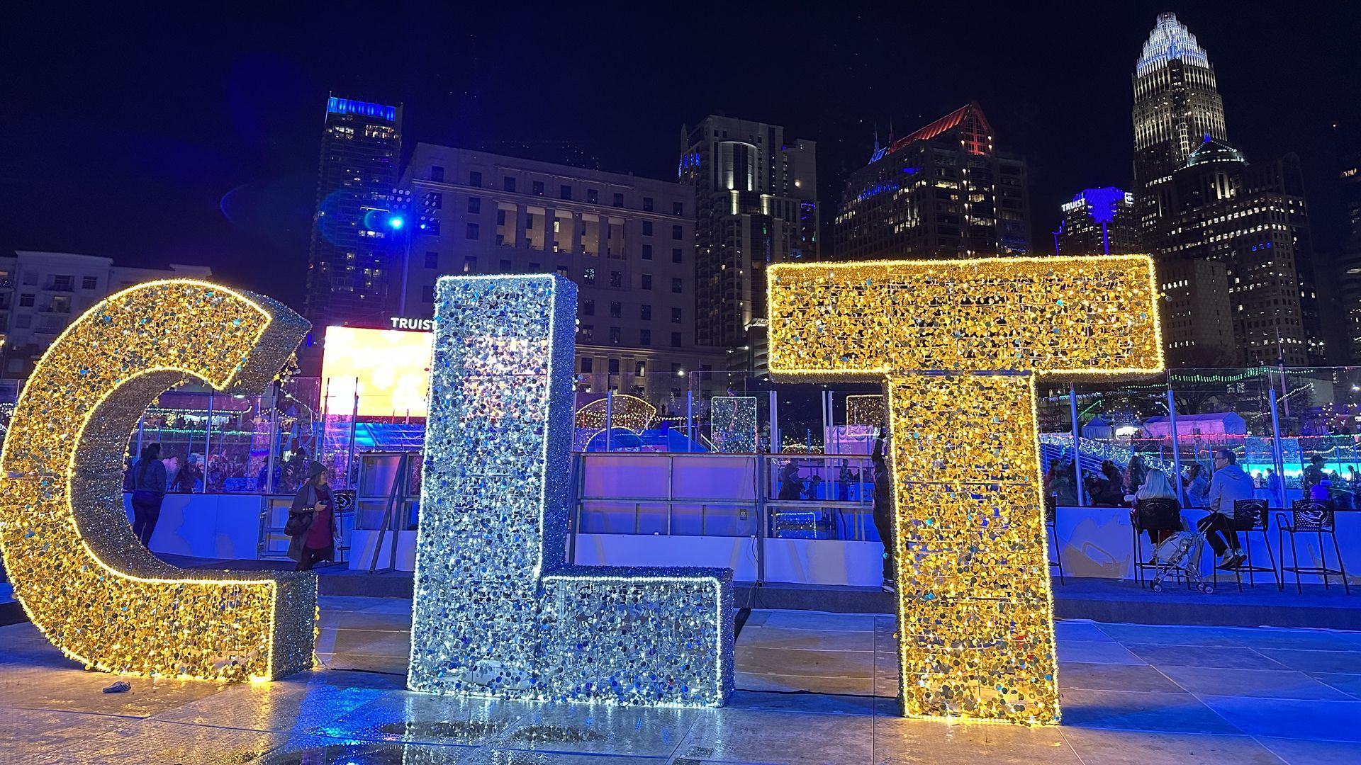 Light the Knights returns to Truist Field in Uptown Nov. 27 through Jan. 3. Photo: Alexis Clinton/Axios