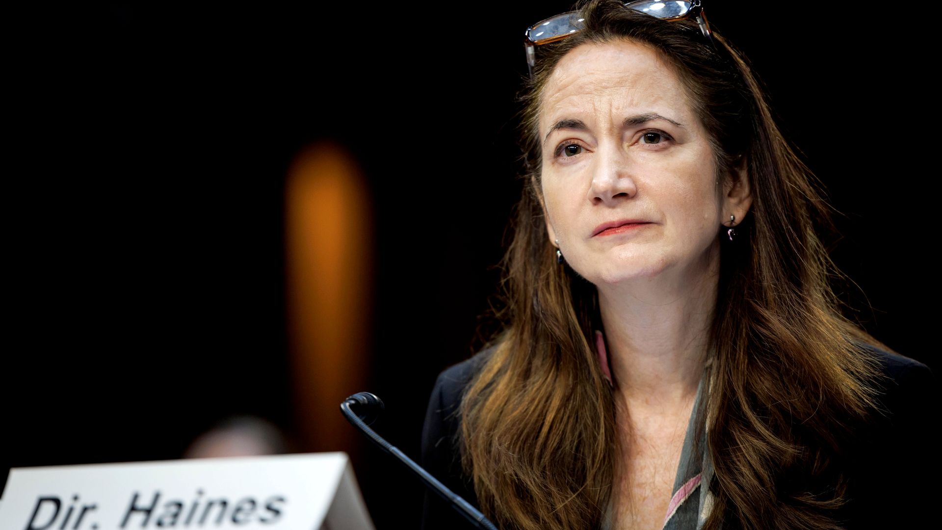 Director of National Intelligence Avril Haines before a Senate committee on May 2.