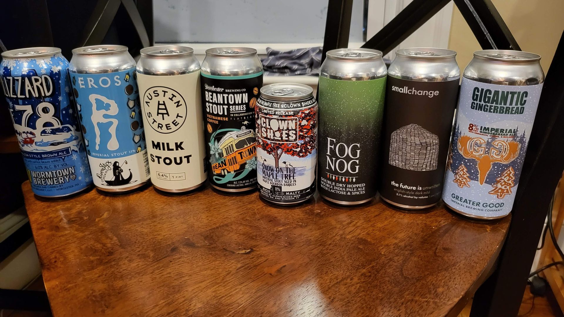 A line-up of beer cans