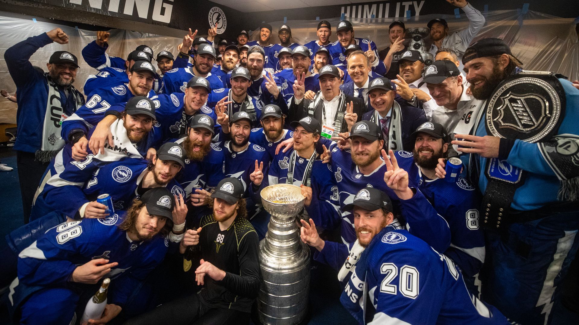 Lightning celebrating