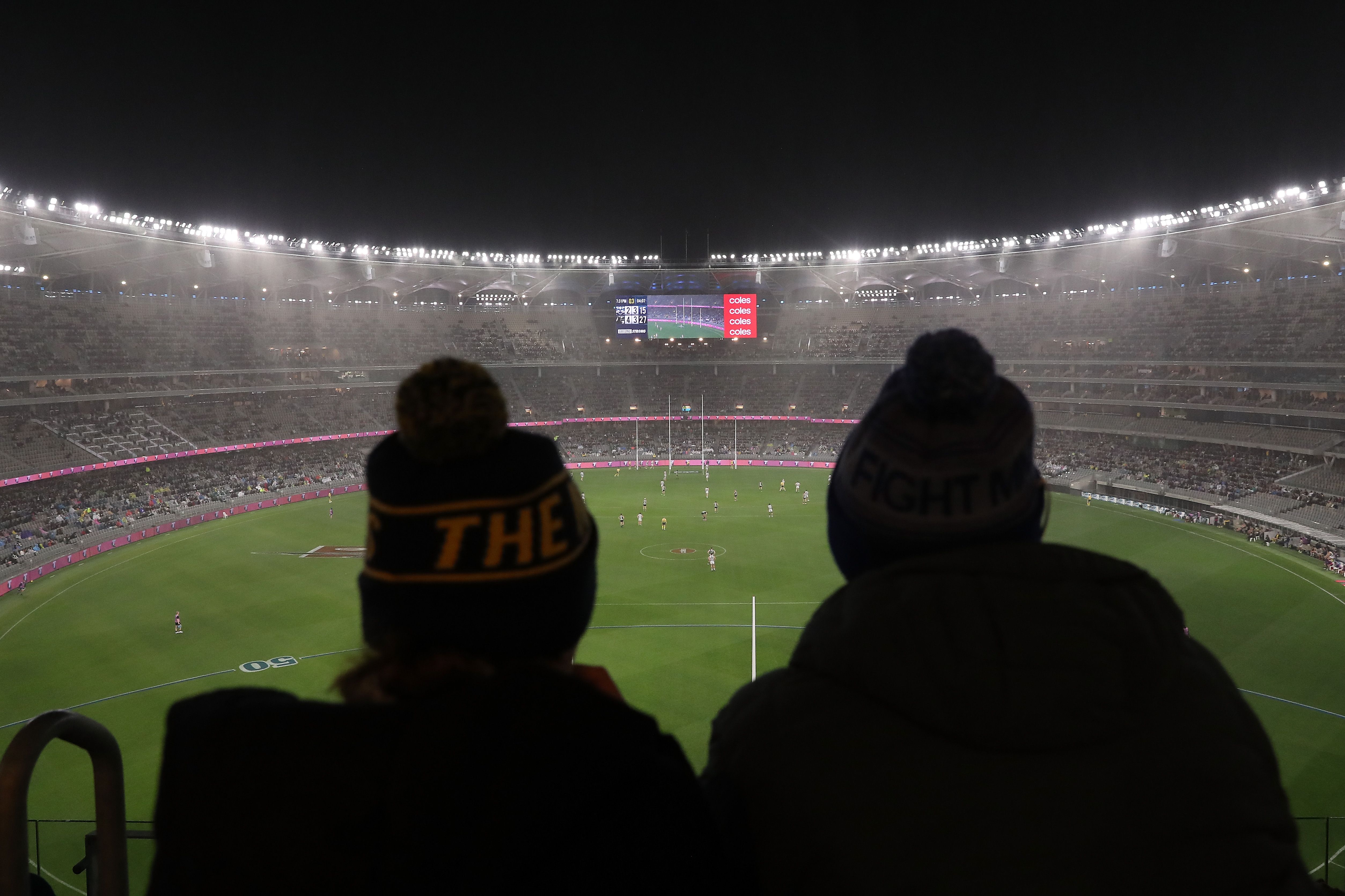 Fans at sporting event