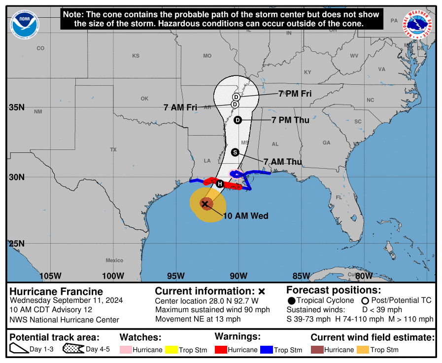 Live updates Hurricane Francine hits Louisiana Axios New Orleans