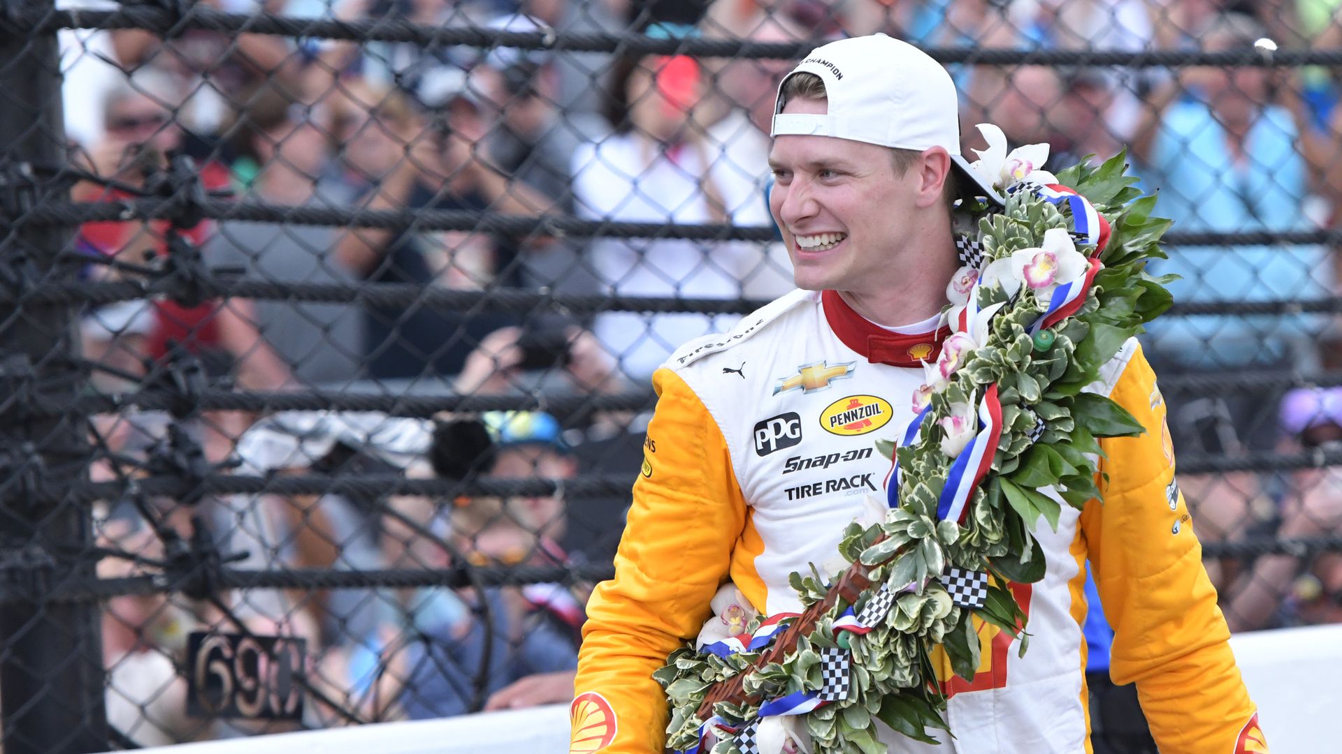 Josef Newgarden after winning the Indianapolis 500 in May.