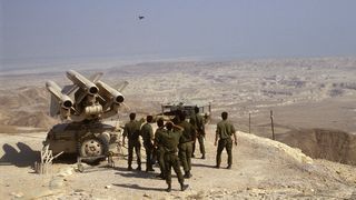 Israeli soliders stand next to a HAWK system near Jericho in 1993. Photo: Esaias Baitel/Gamma-Rapho via Getty Images