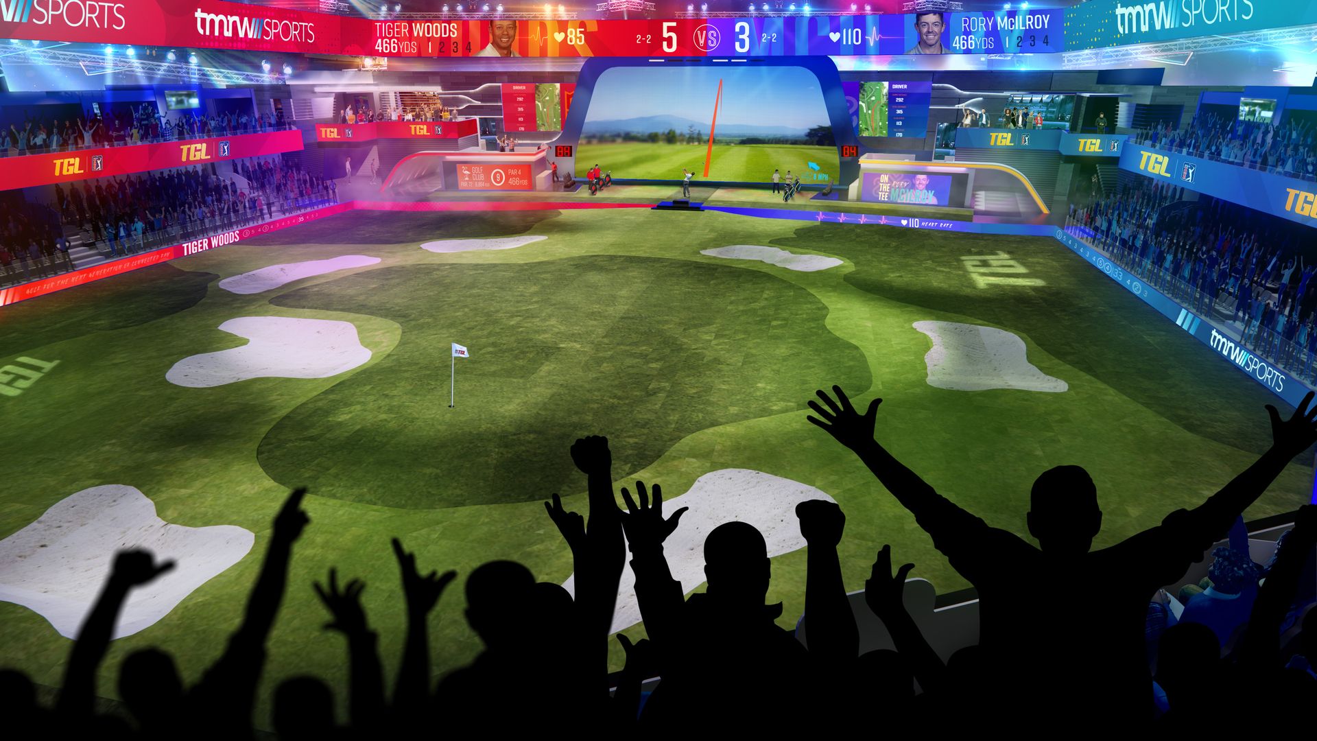 A rendering of the new TGL golf league with the PGA Tour.