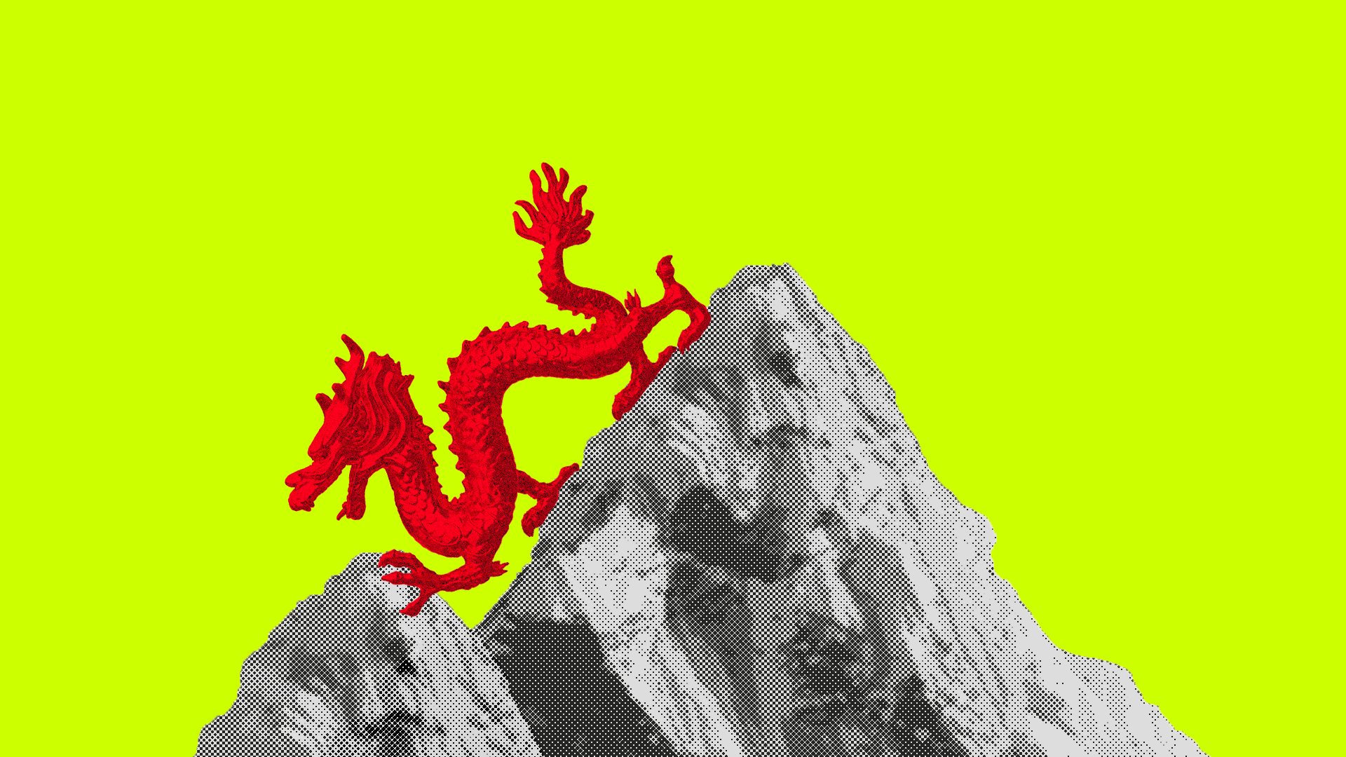 Chinese dragon walking over India