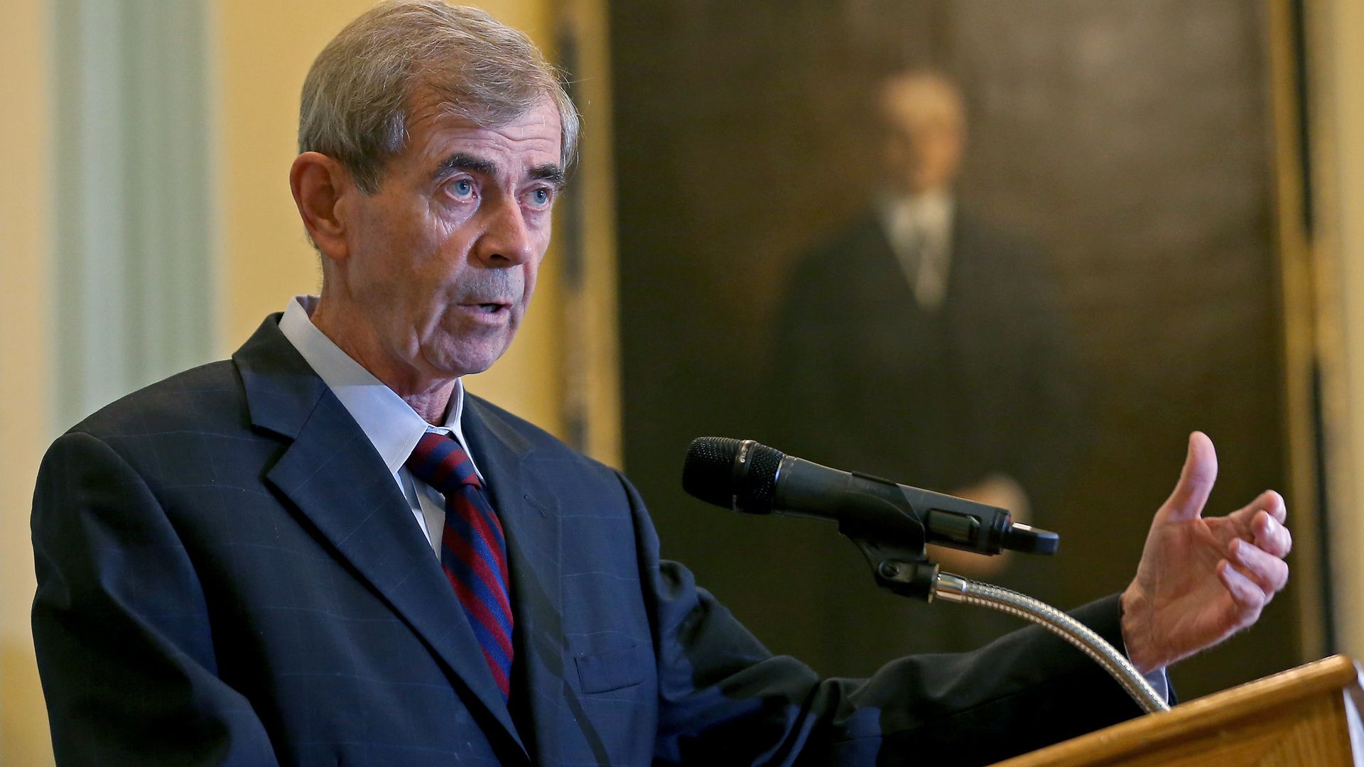 William Galvin, Massachusetts Secretary of the Commonwealth, speaking in Boston in October 2020.
