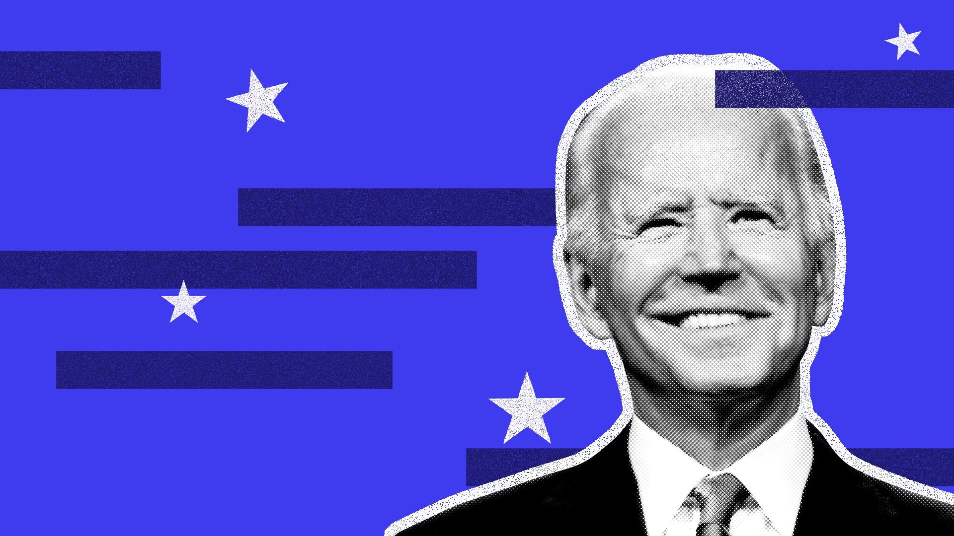 Photo illustration of democratic presidential nominee Joe Biden.