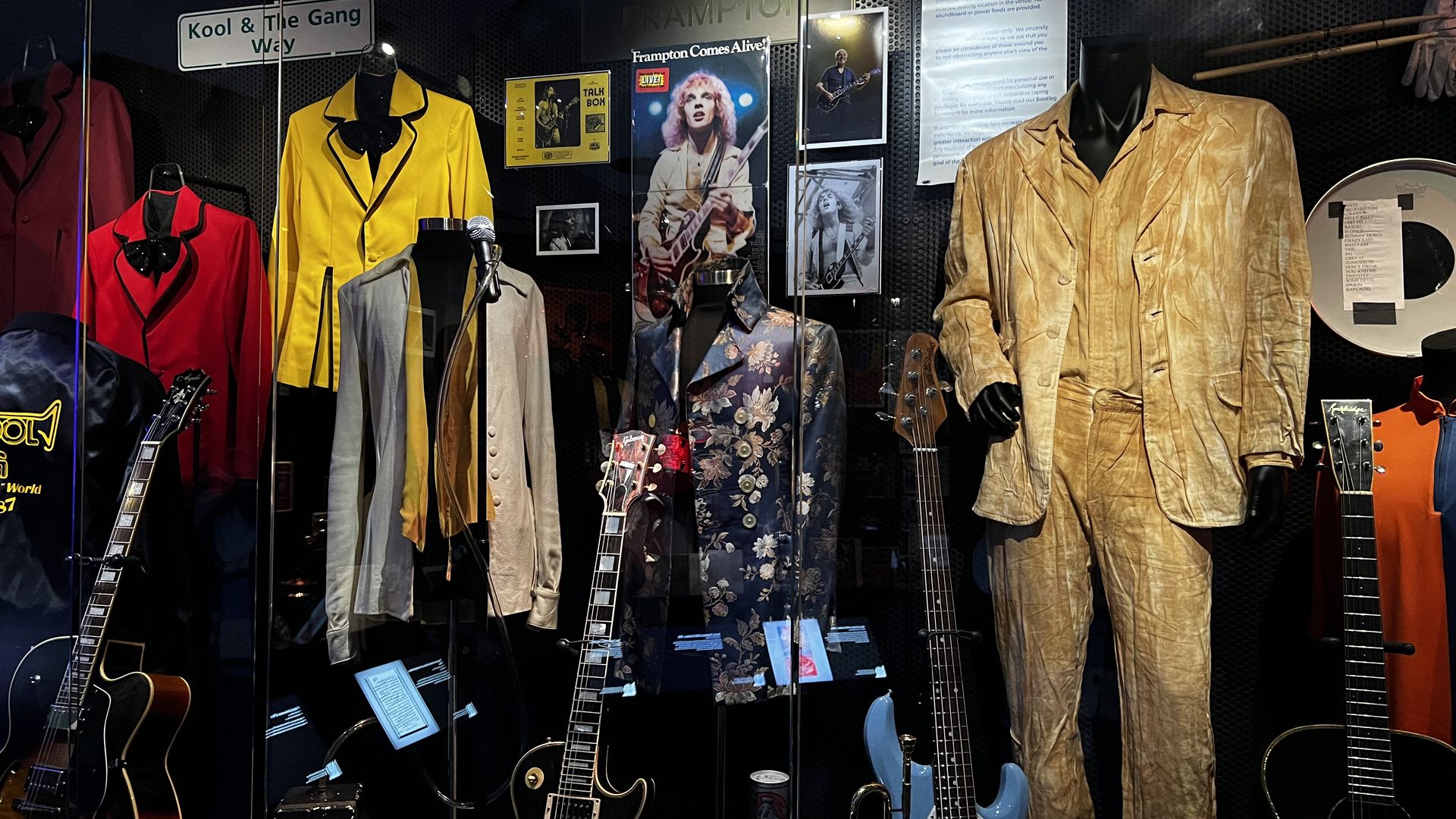 Items inside the Rock & Roll Hall of Fame's Inductee Exhibit.
