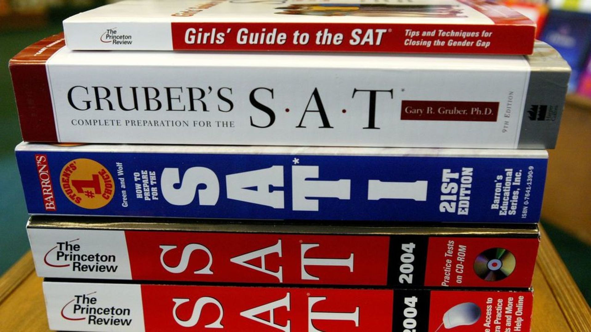 stack of SAT prep books