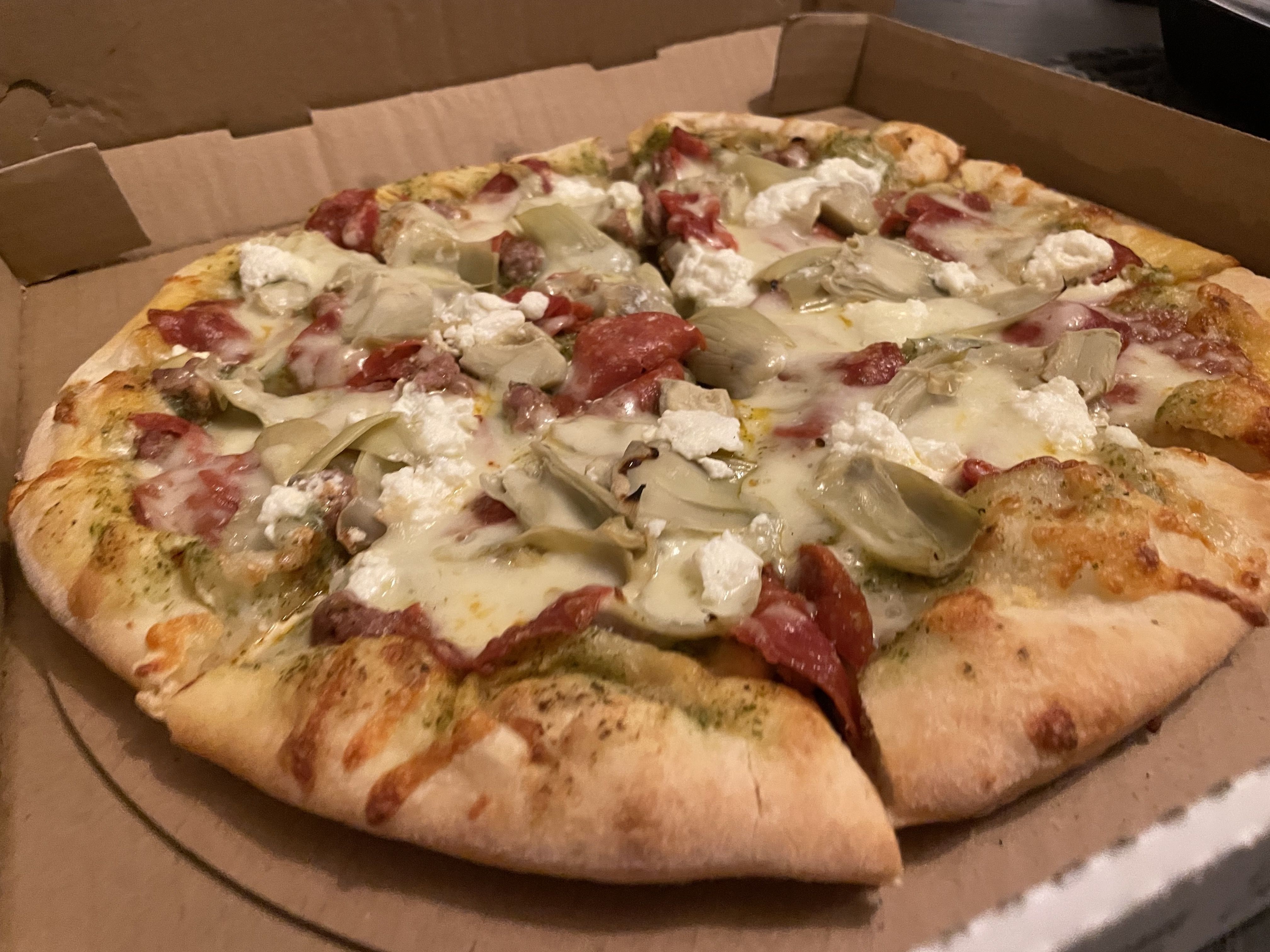 A pizza from Maggie's Rumble Room