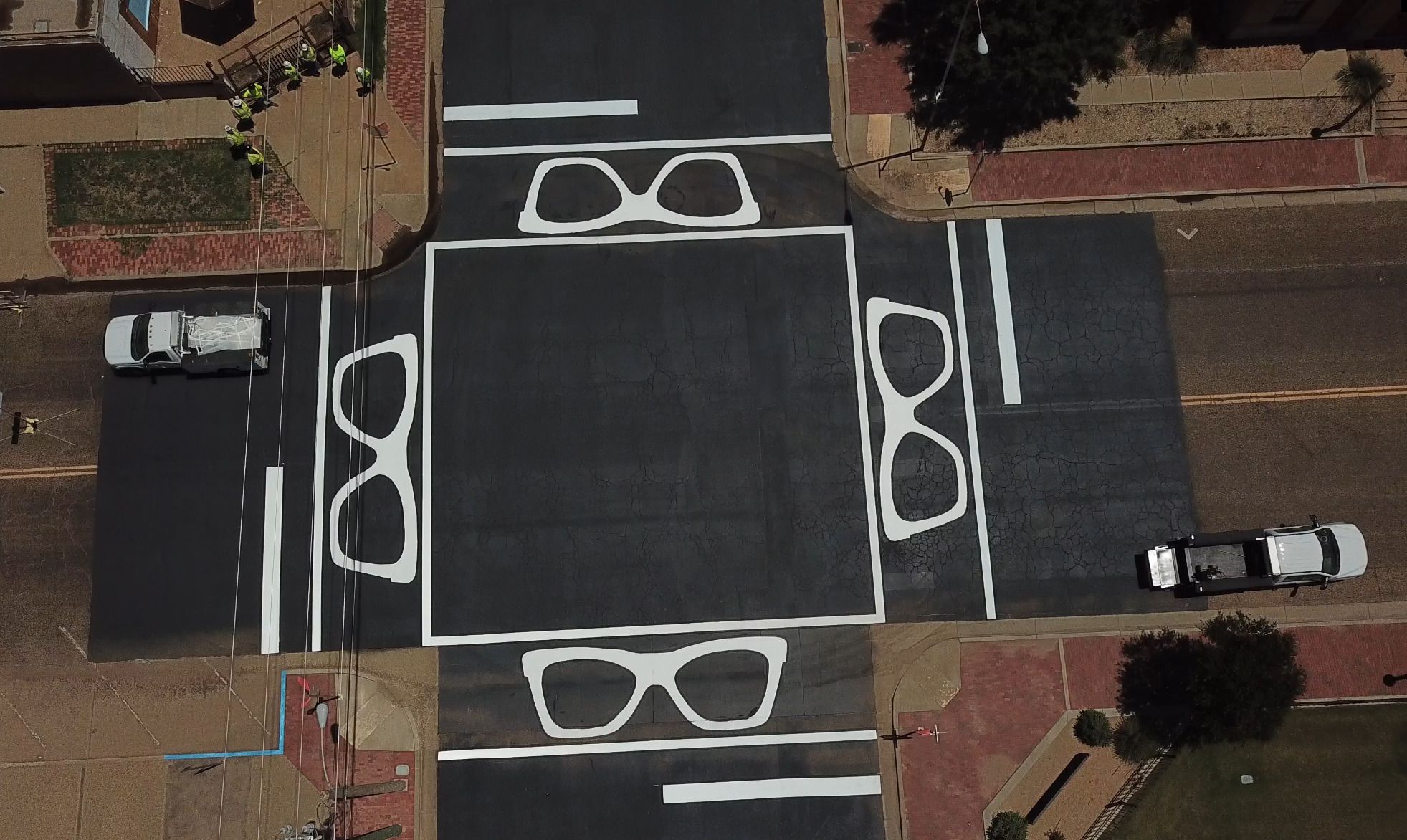 Crosswalk, aerial view