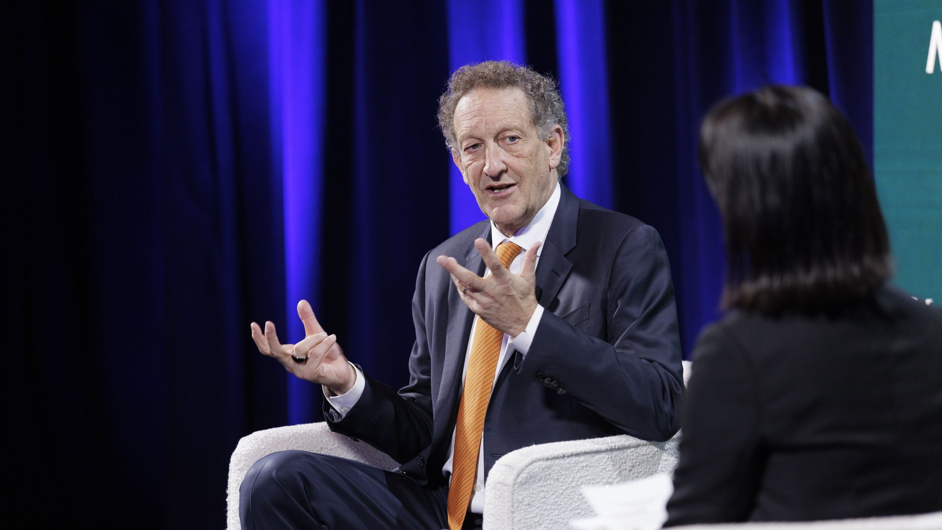 San Francisco Giants President and CEO Larry Baer speaks at an Axios event in San Francisco. Photo: Chris Constantine on behalf of Axios