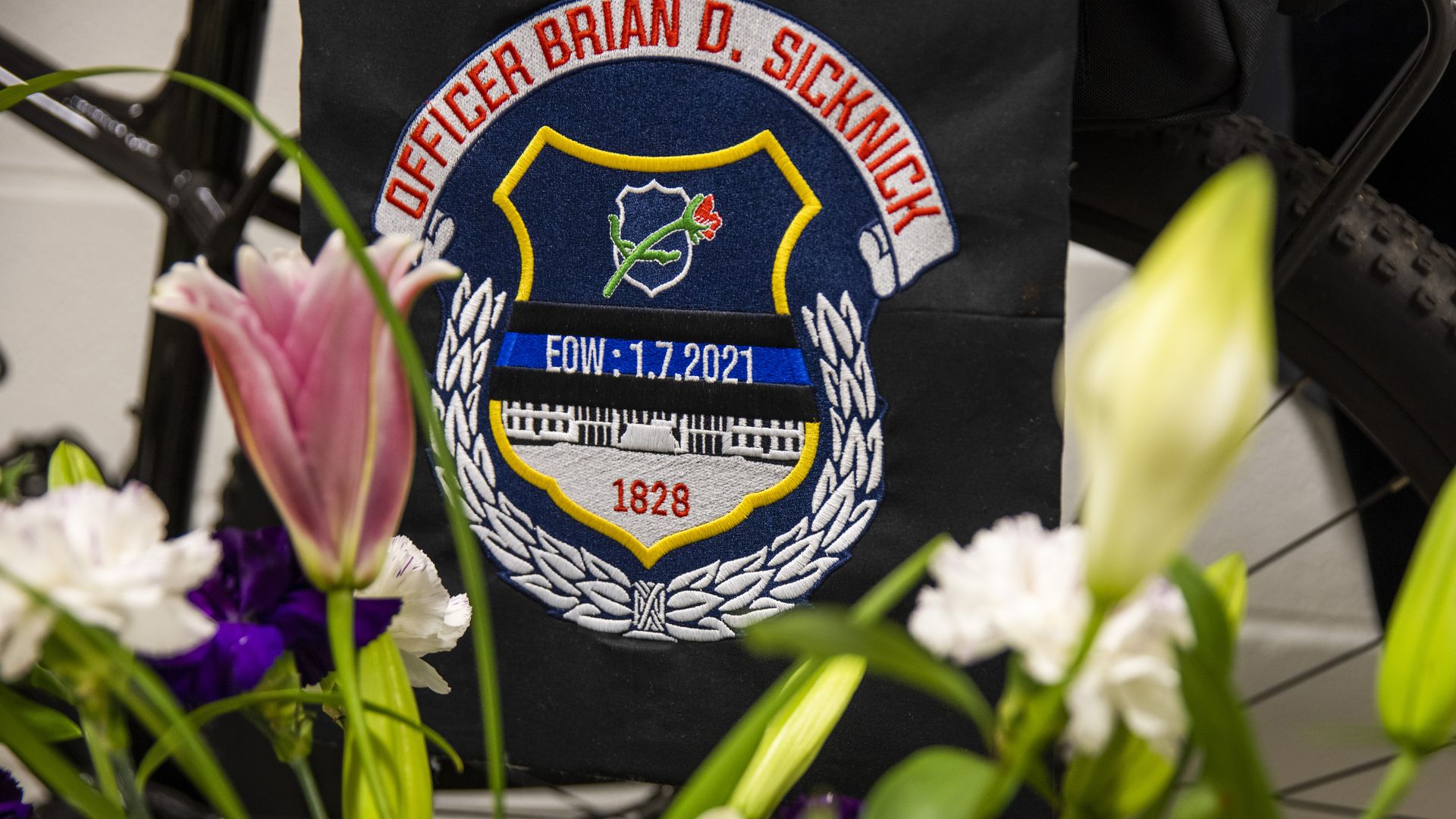 A vigil honoring United States Capitol Police Officer Brian Sicnick inside the U.S. Capitol on Jan. 28.