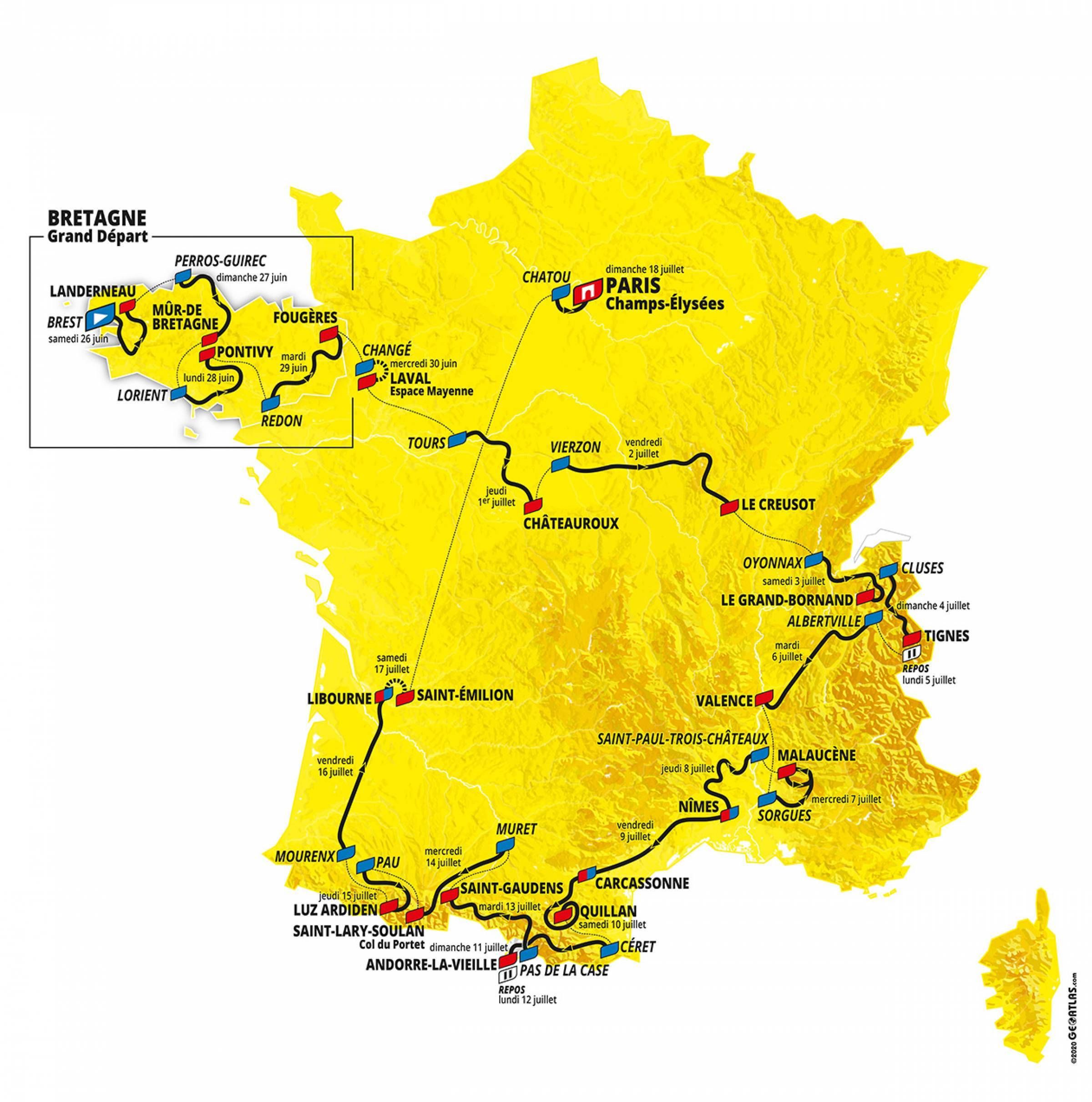 Tour de France map