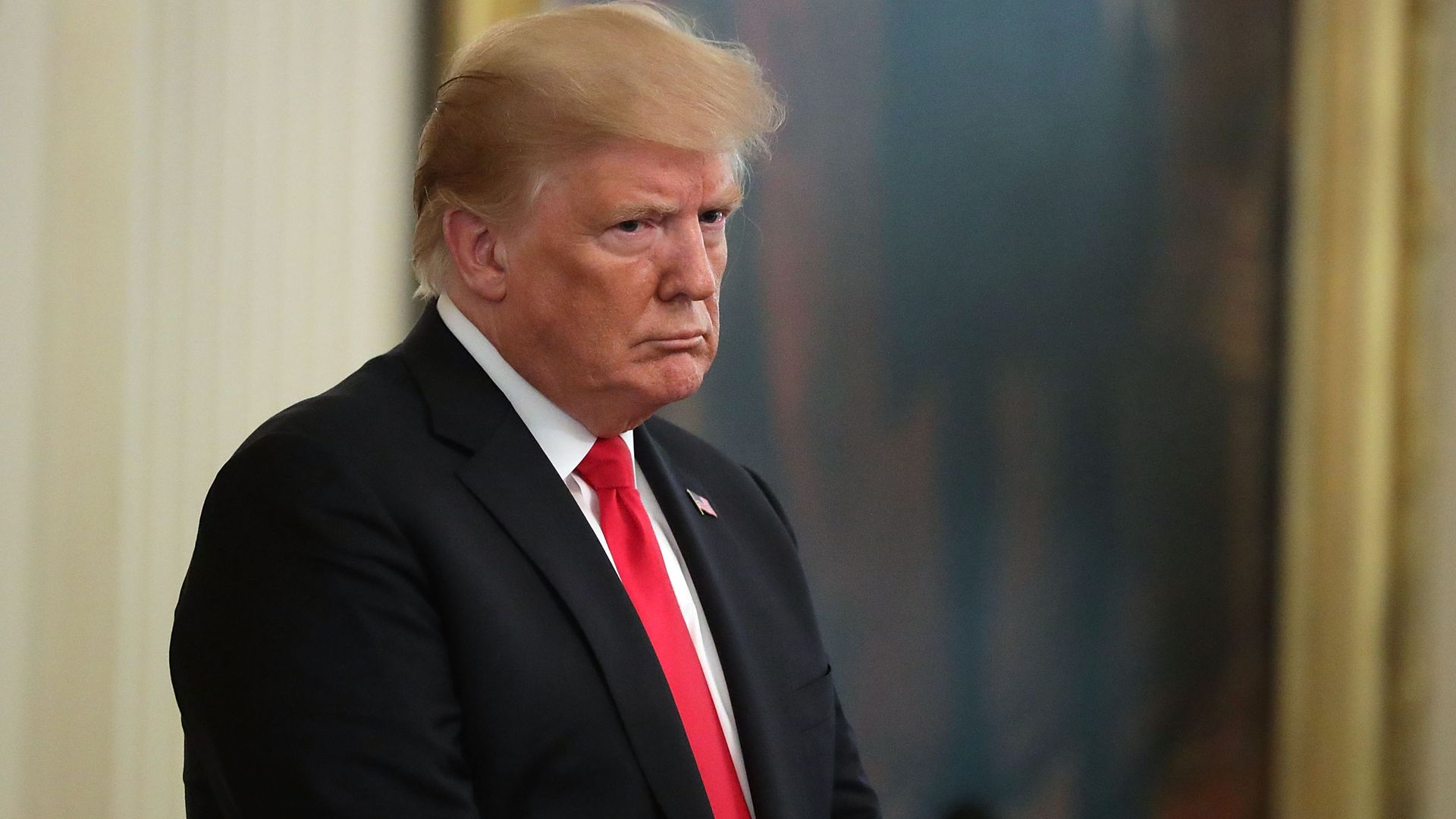 Donald Trump frowning.