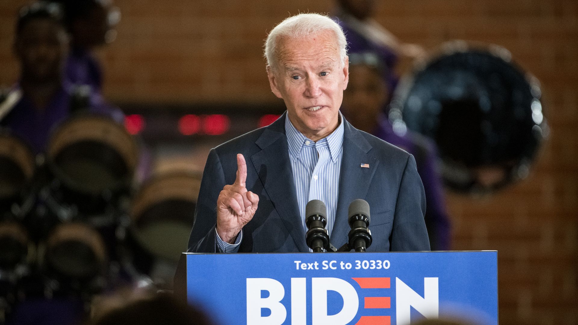 Democratic presidential candidate, former Vice President Joe Biden addresses a crowd at Wilson High School on October 26, 2019 in Florence, South Carolina.