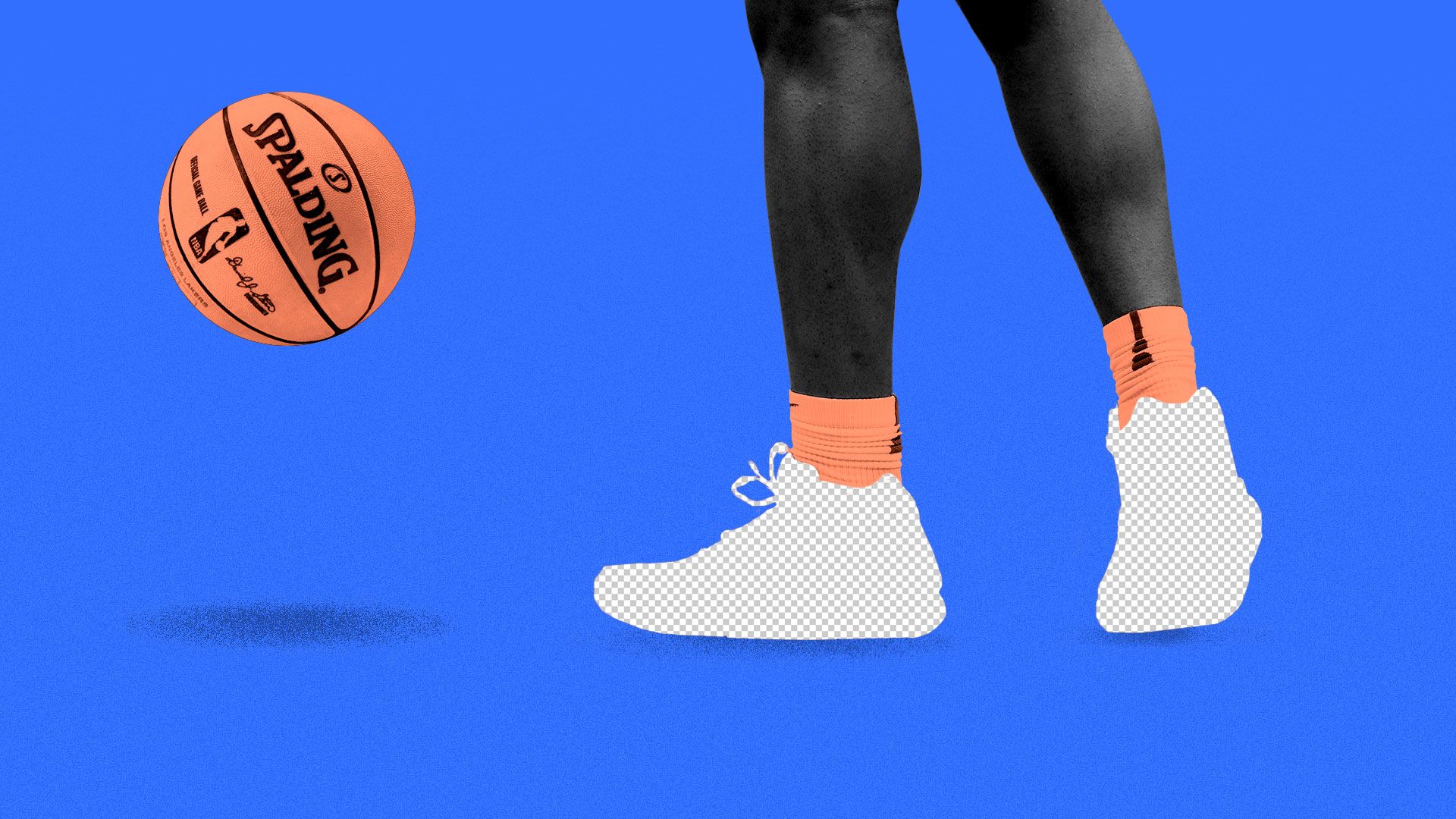 Illustration of Zion Williamson's shoes as empty backgrounds
