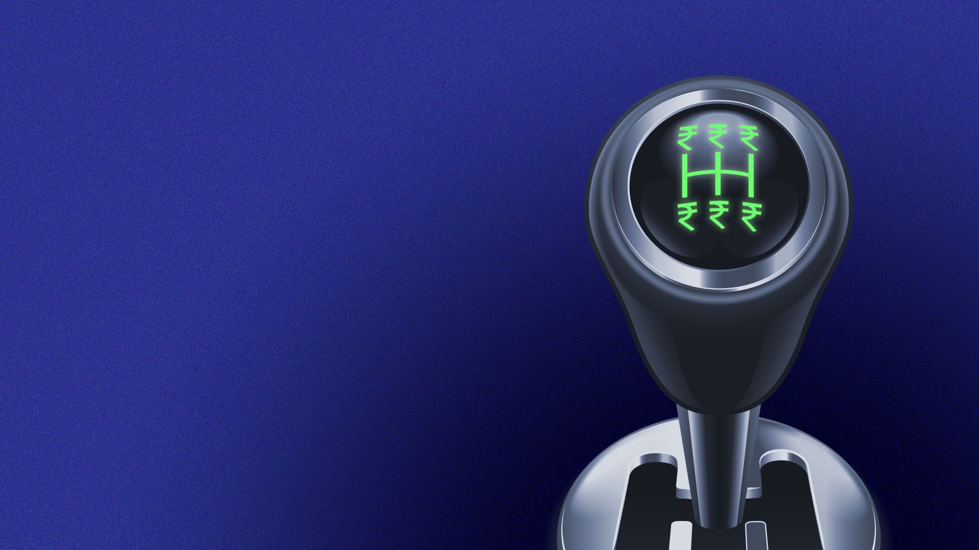 Illustration of a stick shift that has rupee symbols instead of gear numbers.