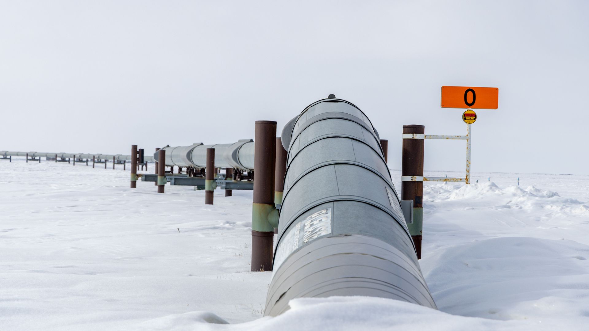 A view at the beginning point of the Trans Alaska Pipeline System on May 9, 2025, in Prudhoe Bay, Alaska. 
