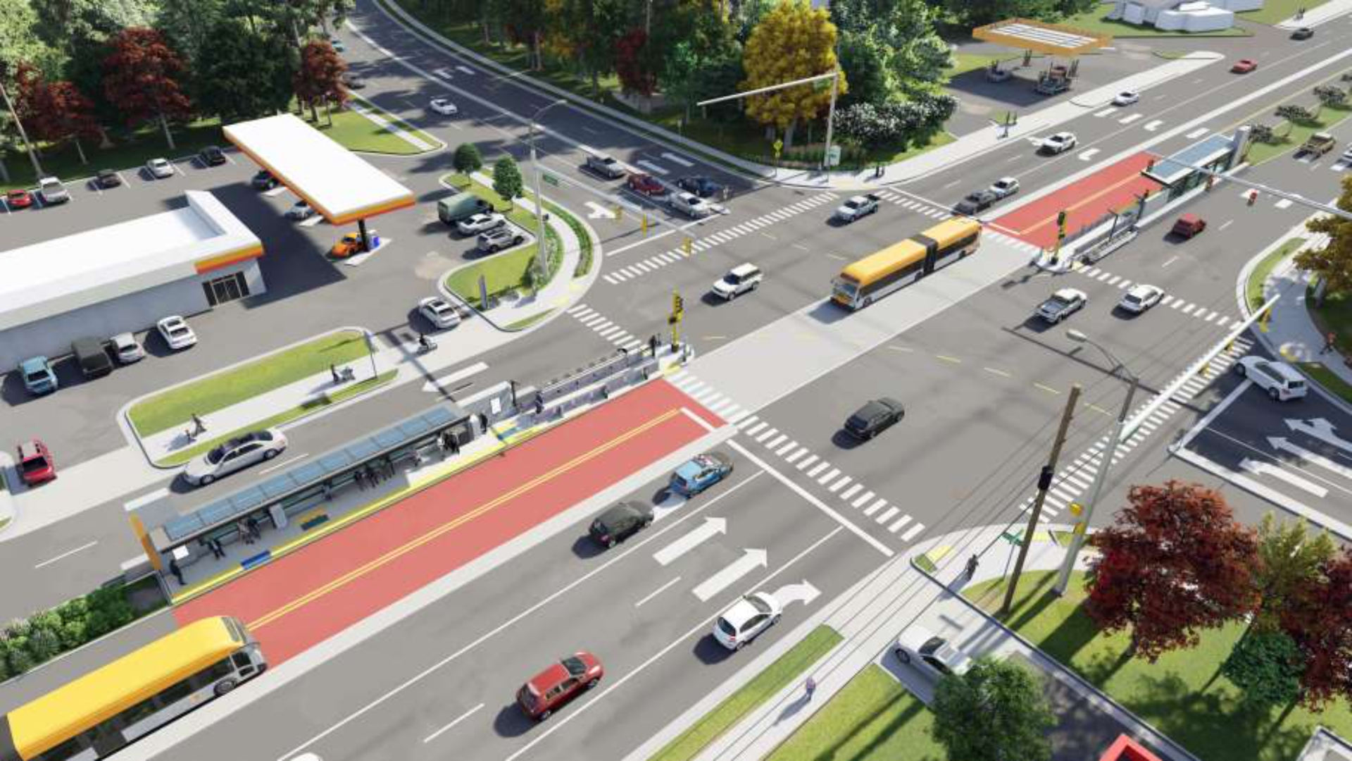 What the bus-rapid transit line on New Bern Avenue would look like. 