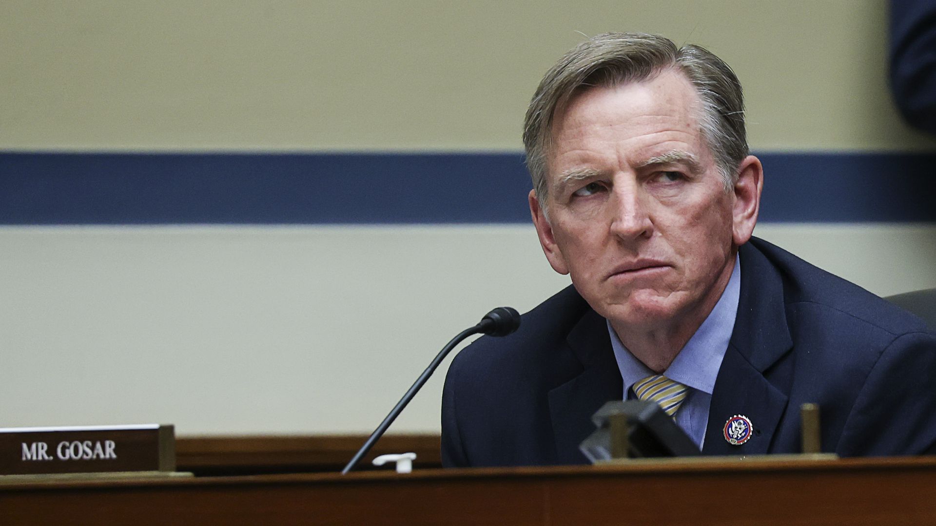  Rep. Paul Gosar (R-Ariz.) attends a House Oversight and Reform Committee hearing 