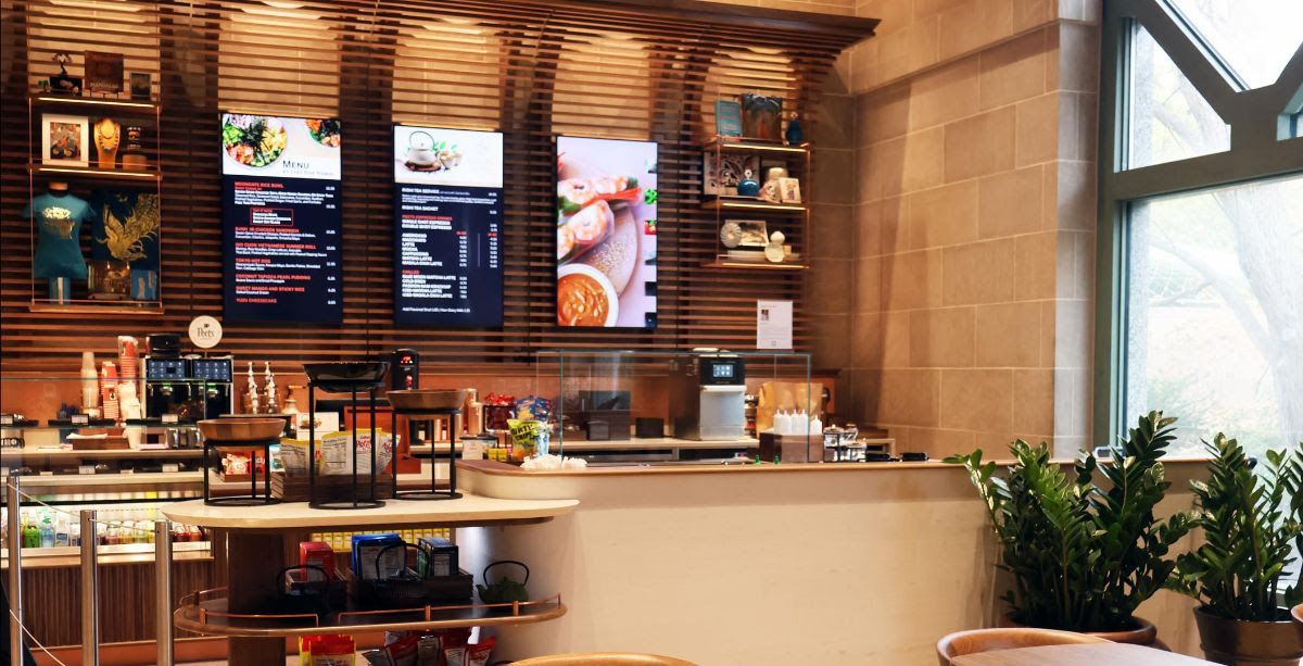 The counter at Moongate Cafe 