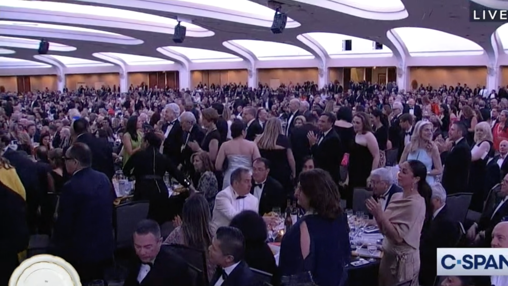 Expansive view of the banquet hall