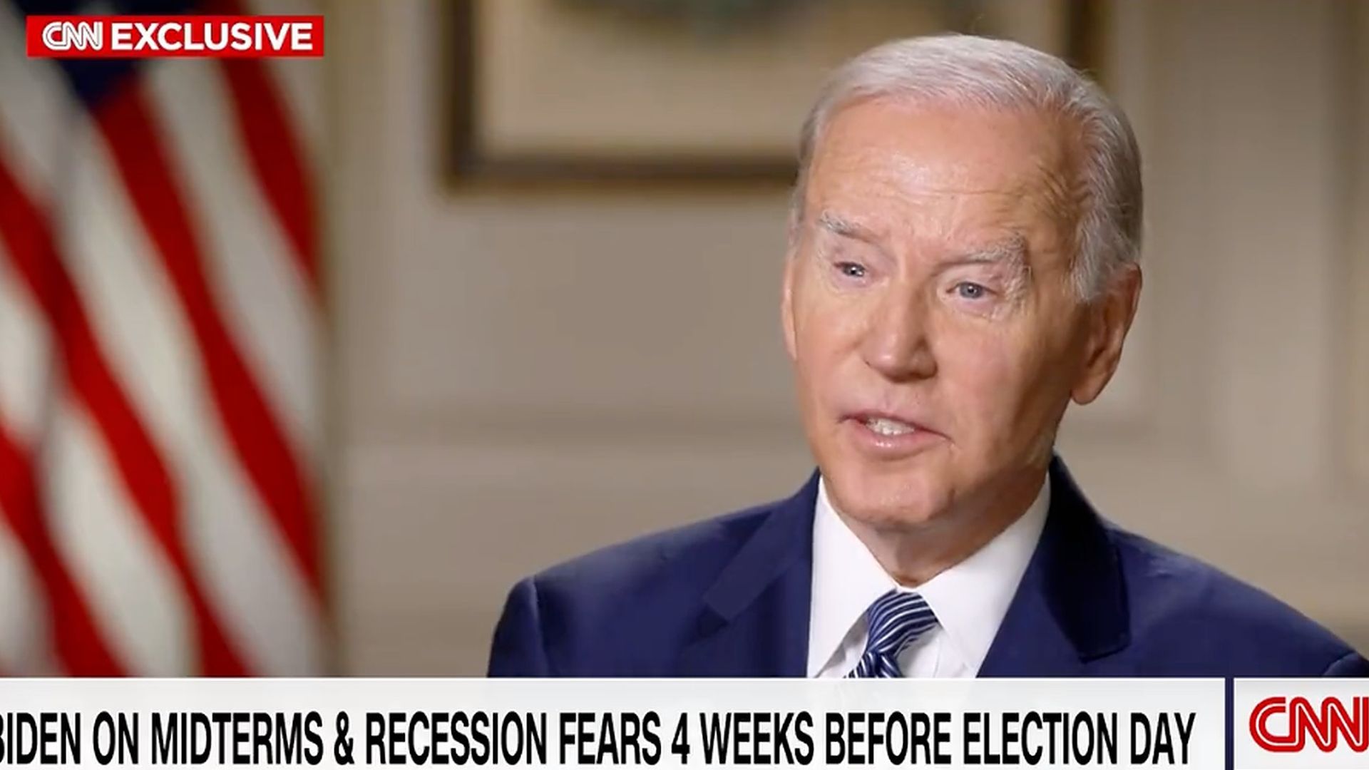 President Biden being interviewed on CNN.