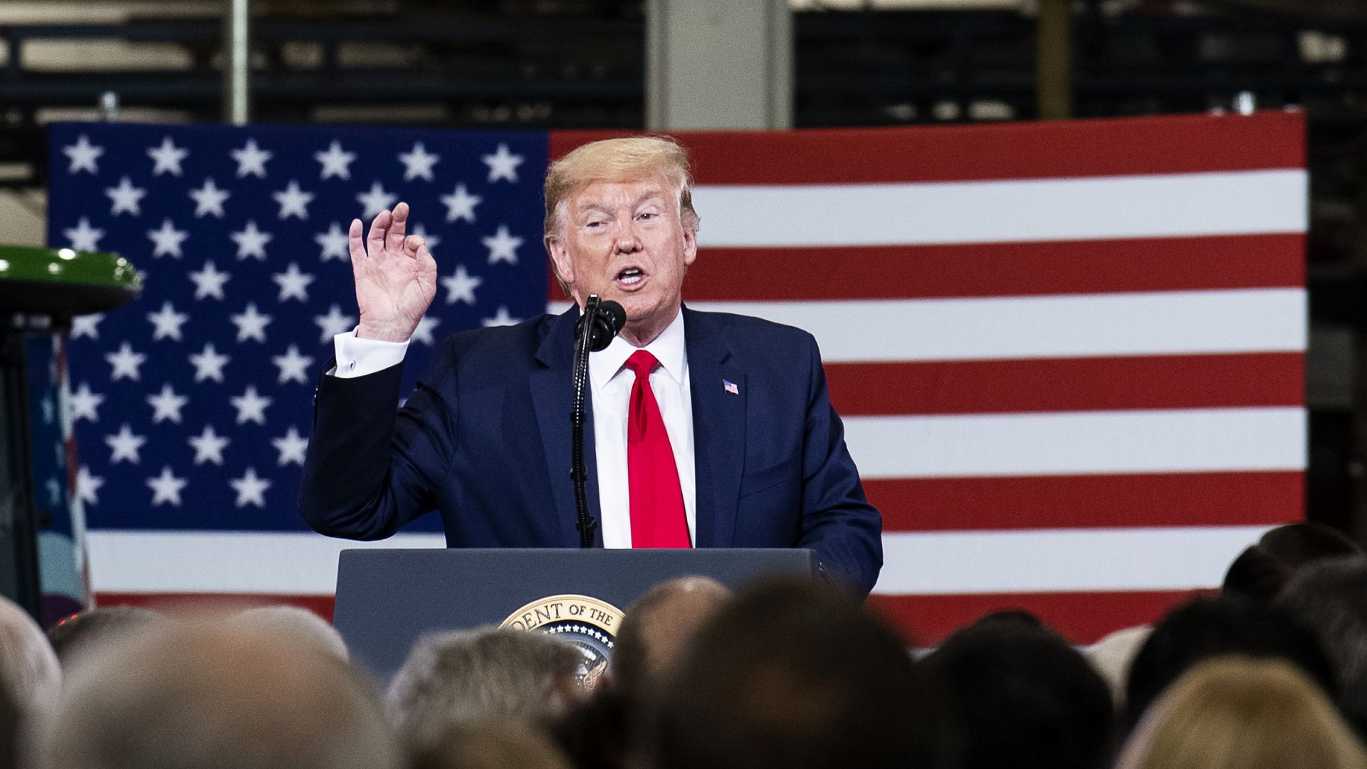 President Trump in Warren, Michigan in January 2020. 