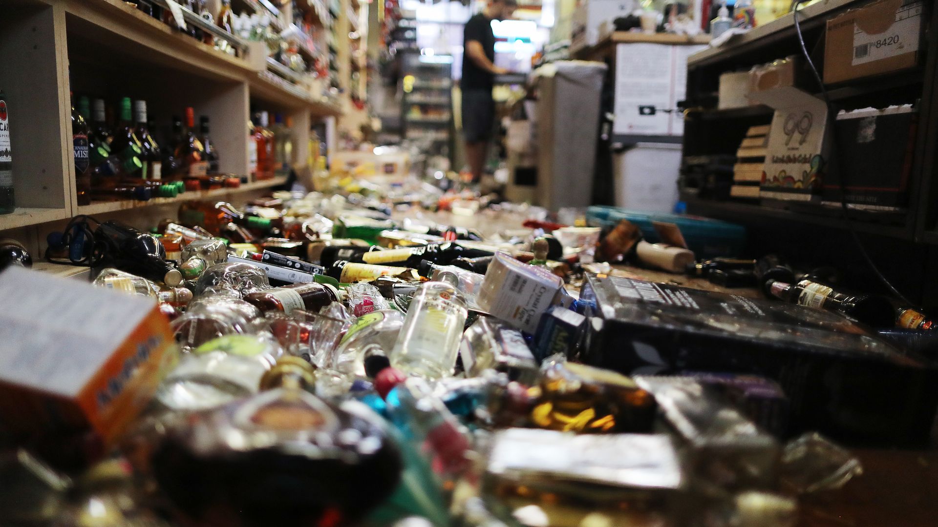 Damage at a store in Southern California following 2 major earthquakes