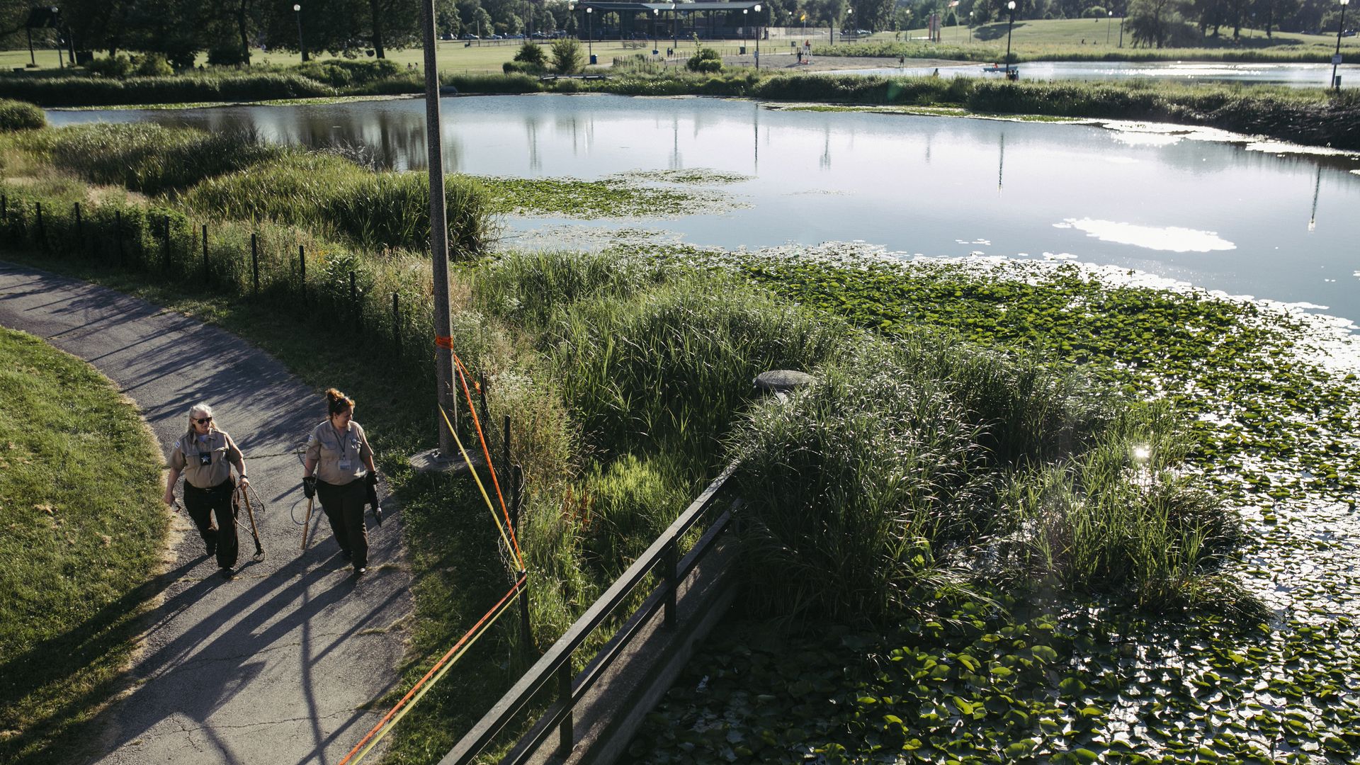 Humboldt Park lagoon. 