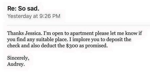 craiglist roommate email text