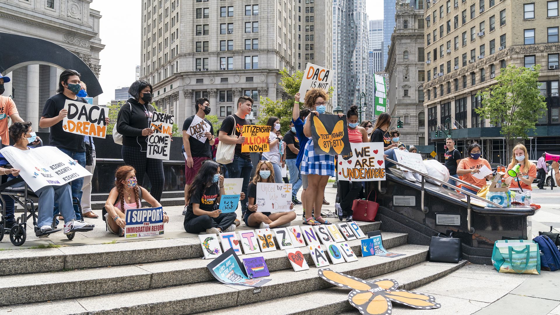 People protesting DACA
