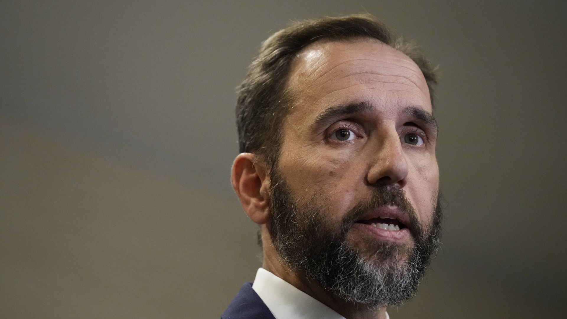 Jack Smith delivers remarks on a recently unsealed indictment including four felony counts against former U.S. President Donald Trump on August 1, 2023 in Washington, DC.