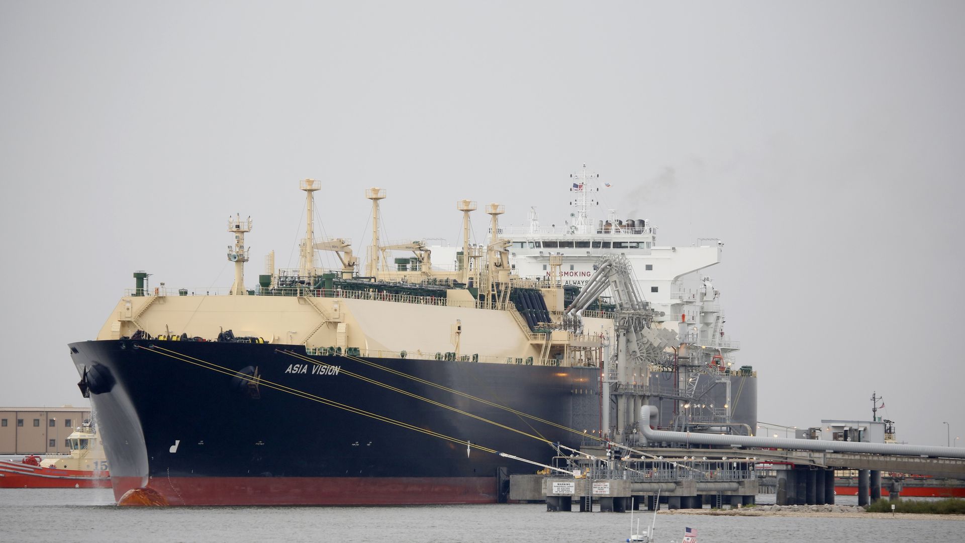 Photo of an LNG tanker on the Gulf Coast