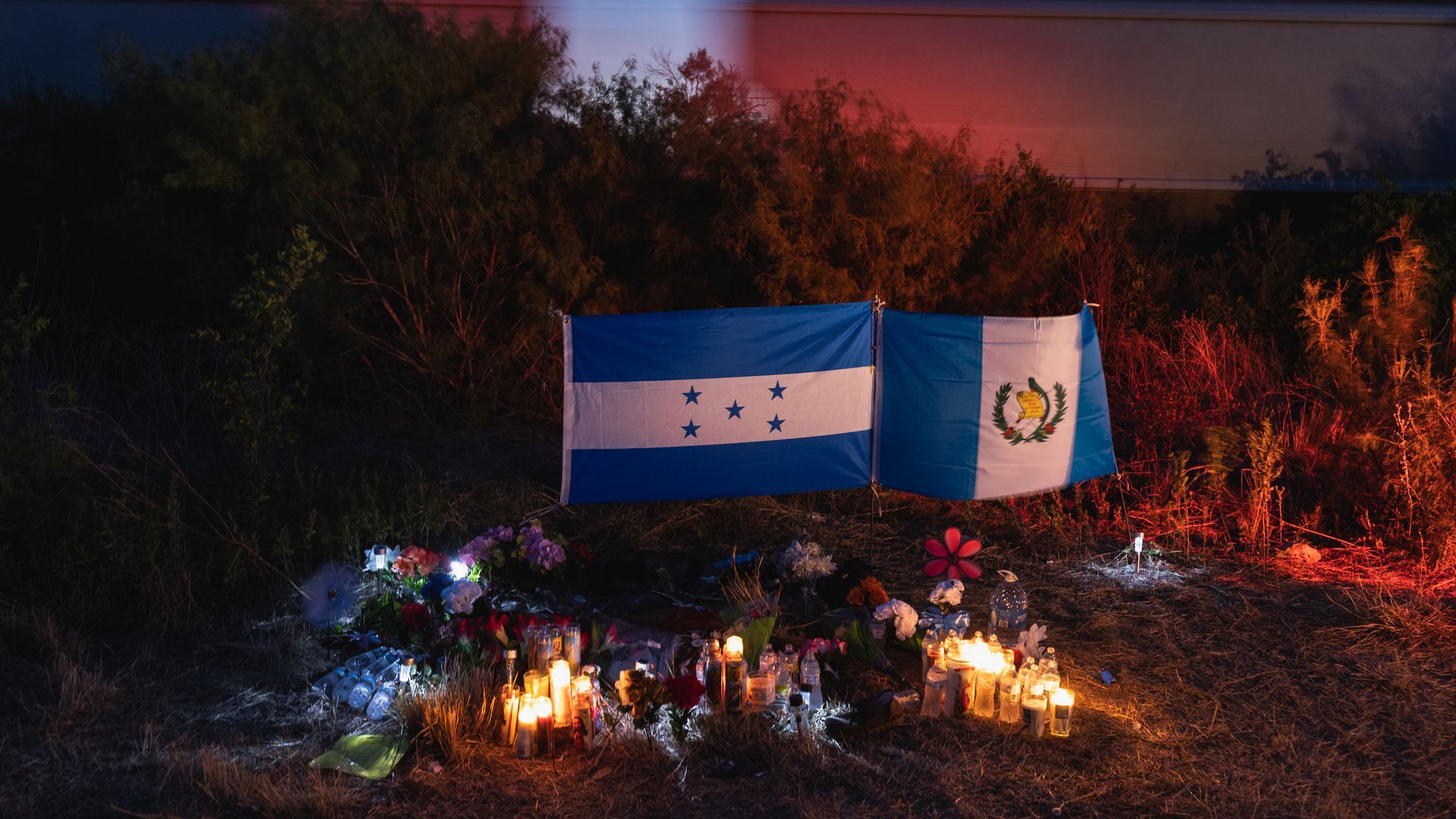 Makeshift memorial for migrants who died in San Antonio