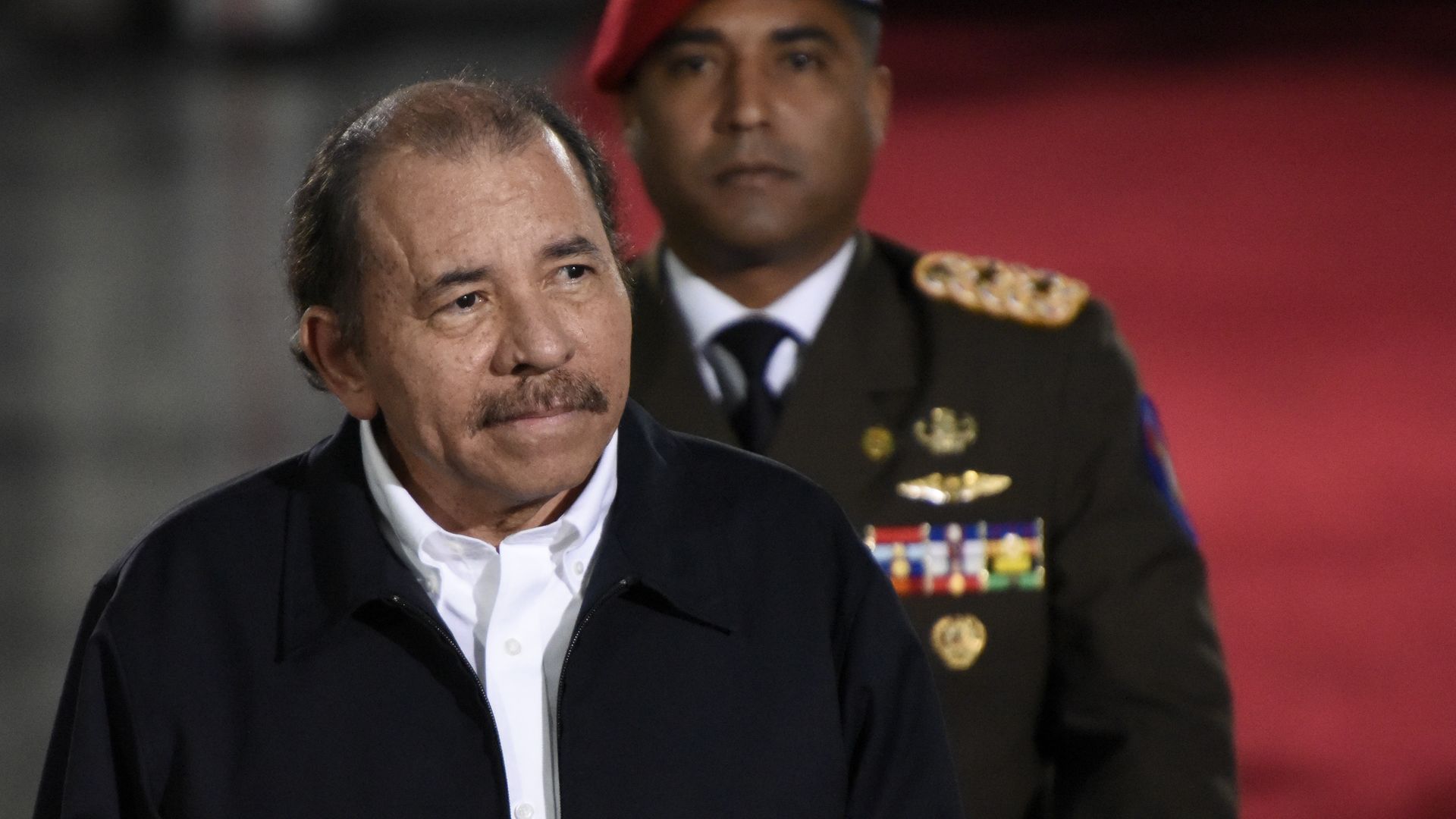 Daniel Ortega, Nicaragua's president, arrives for the inauguration of Nicolas Maduro, Venezuela's president, not pictured, in Caracas, Venezuela, on Thursday, Jan. 10, 2019.