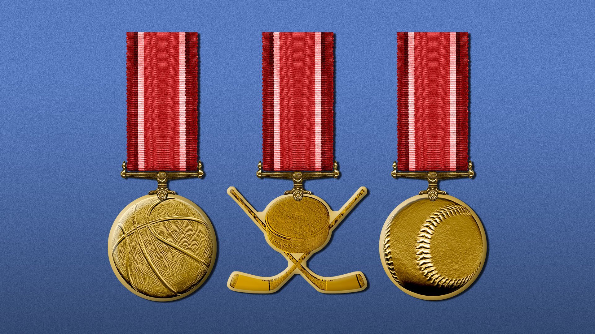 Illustration of sports symbols as medals.