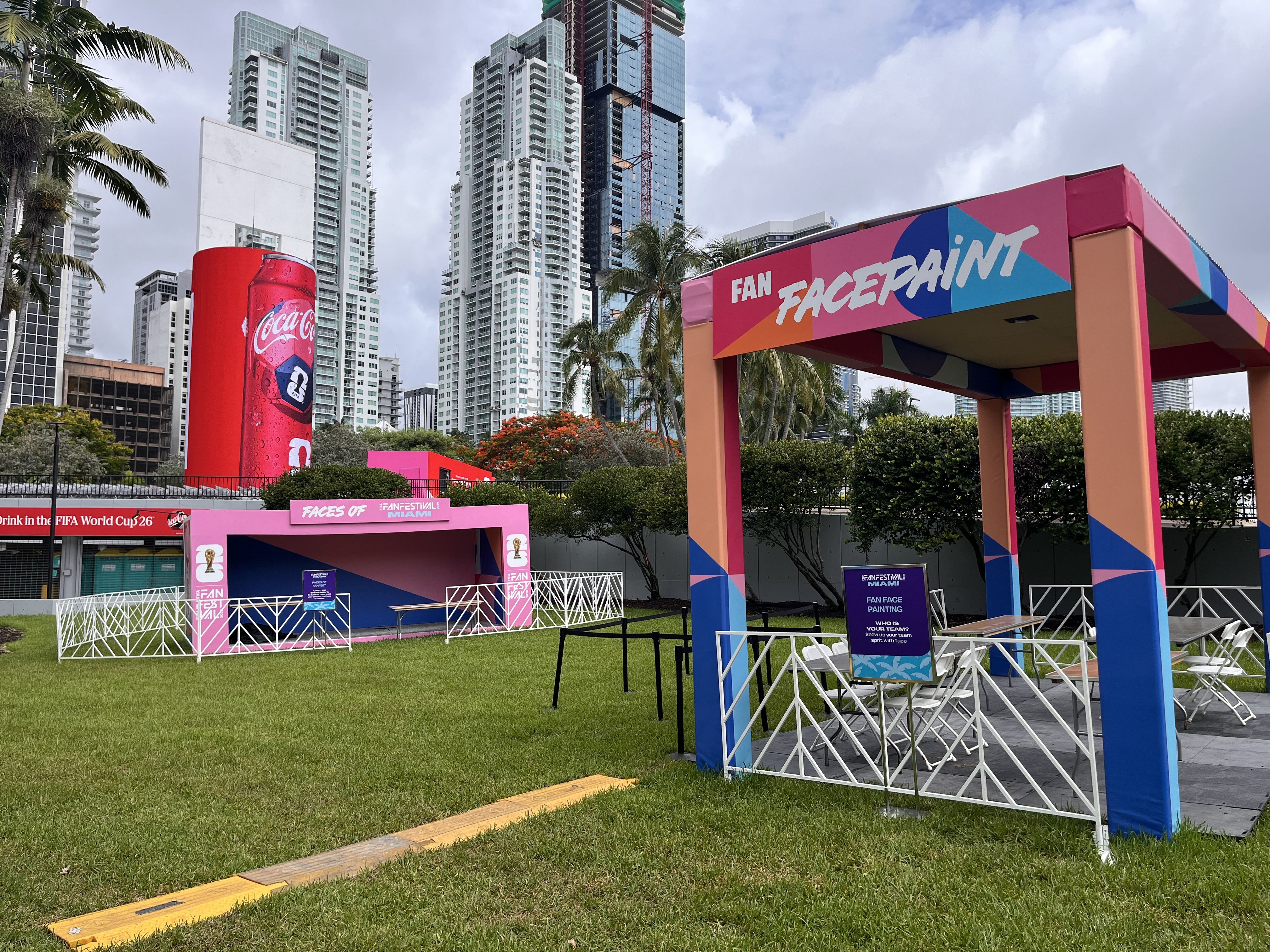 Face painting station at Fan Festival