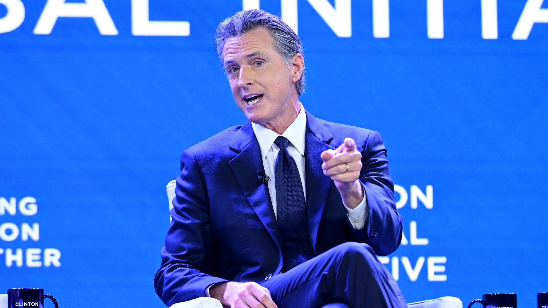 California Gov. Gavin Newsom speaks onstage during the Clinton Global Initiative September 2023 Meeting at New York Hilton Midtown on September 18, 2023 in New York City.