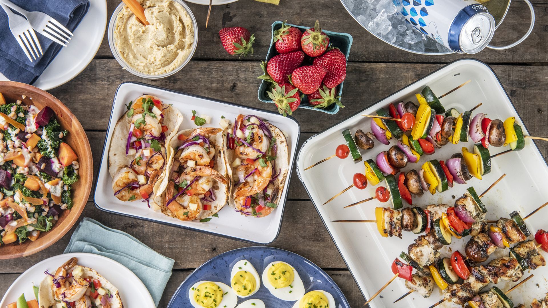 A photo of plates of food on a table