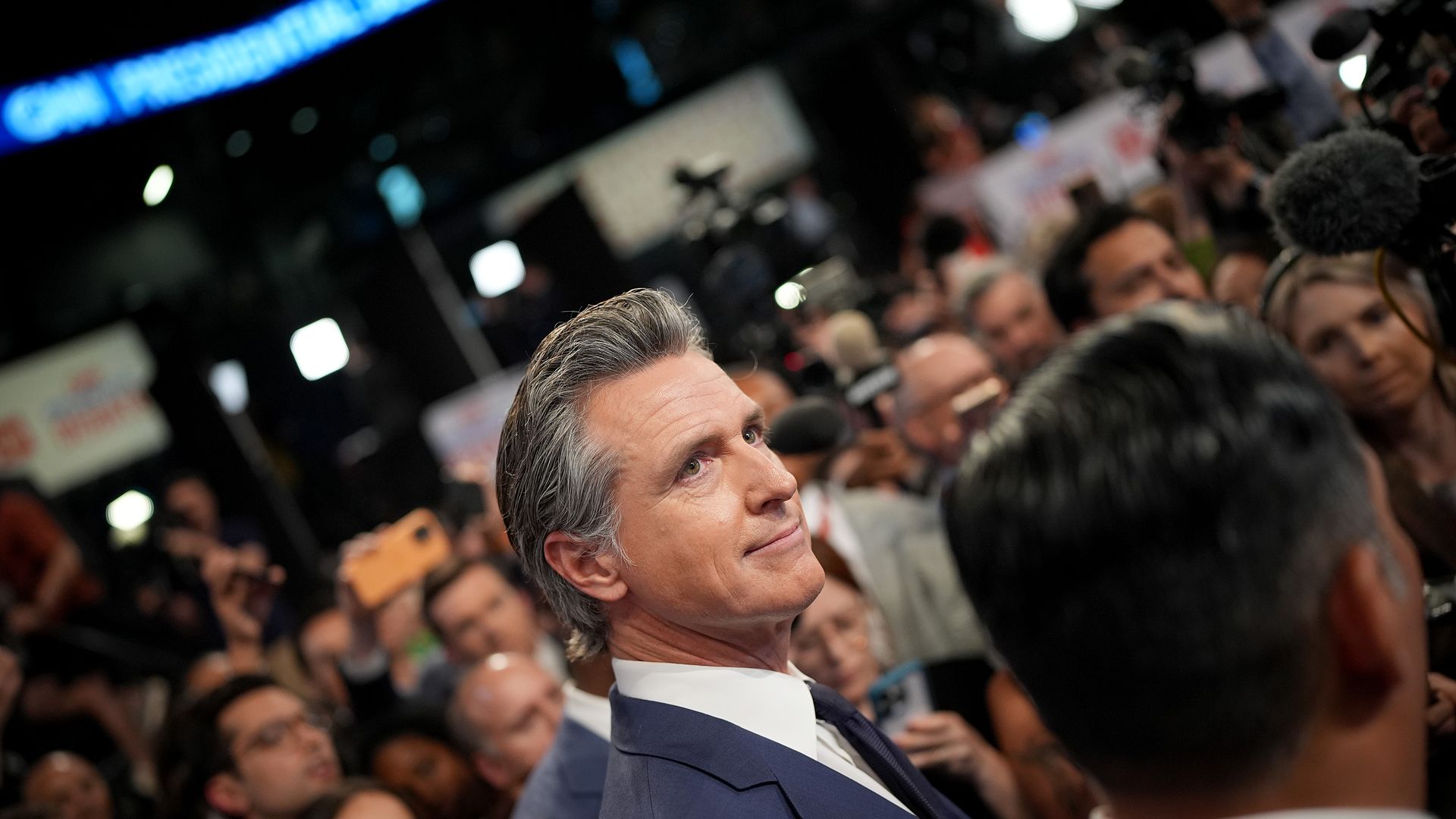 Gov. Gavin Newsom attends the CNN Presidential Debate between President Joe Biden and President-elect Donald Trump.