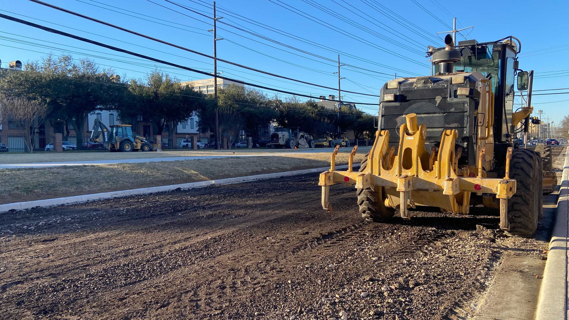 A photo of a road resurfacing project in Dallas