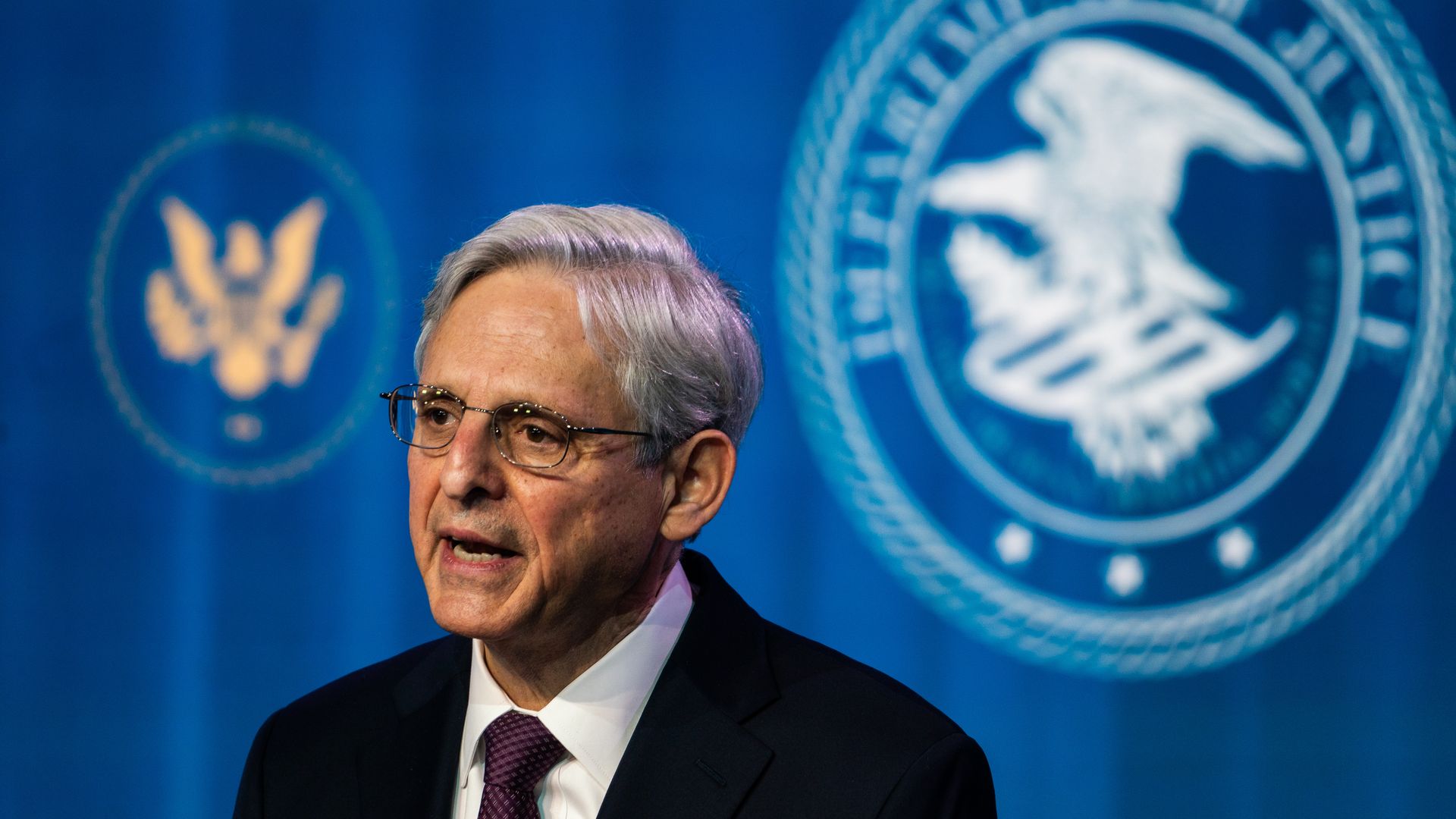 Merrick Garland speaks during the announcing of President- Elect Joe Biden and Vice President - Elect Kamala Harris Justice Department nominees at the Queen in Wilmington, DE on January 7