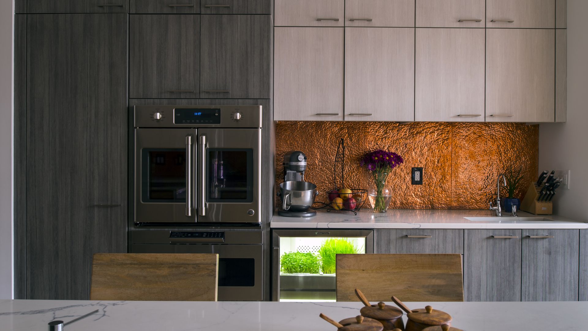 Kitchen appliances in a renovated house